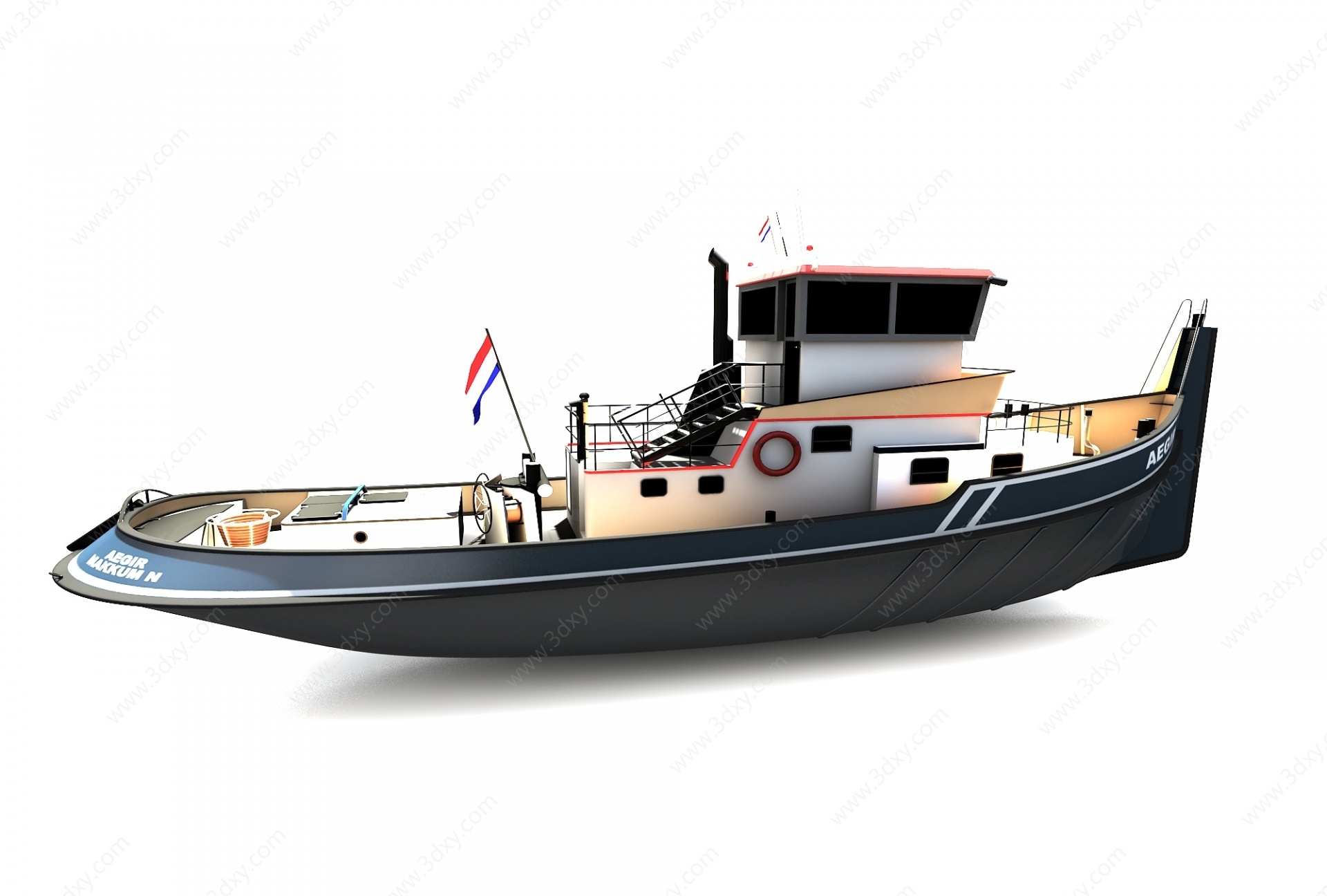 现代风格小船3D模型