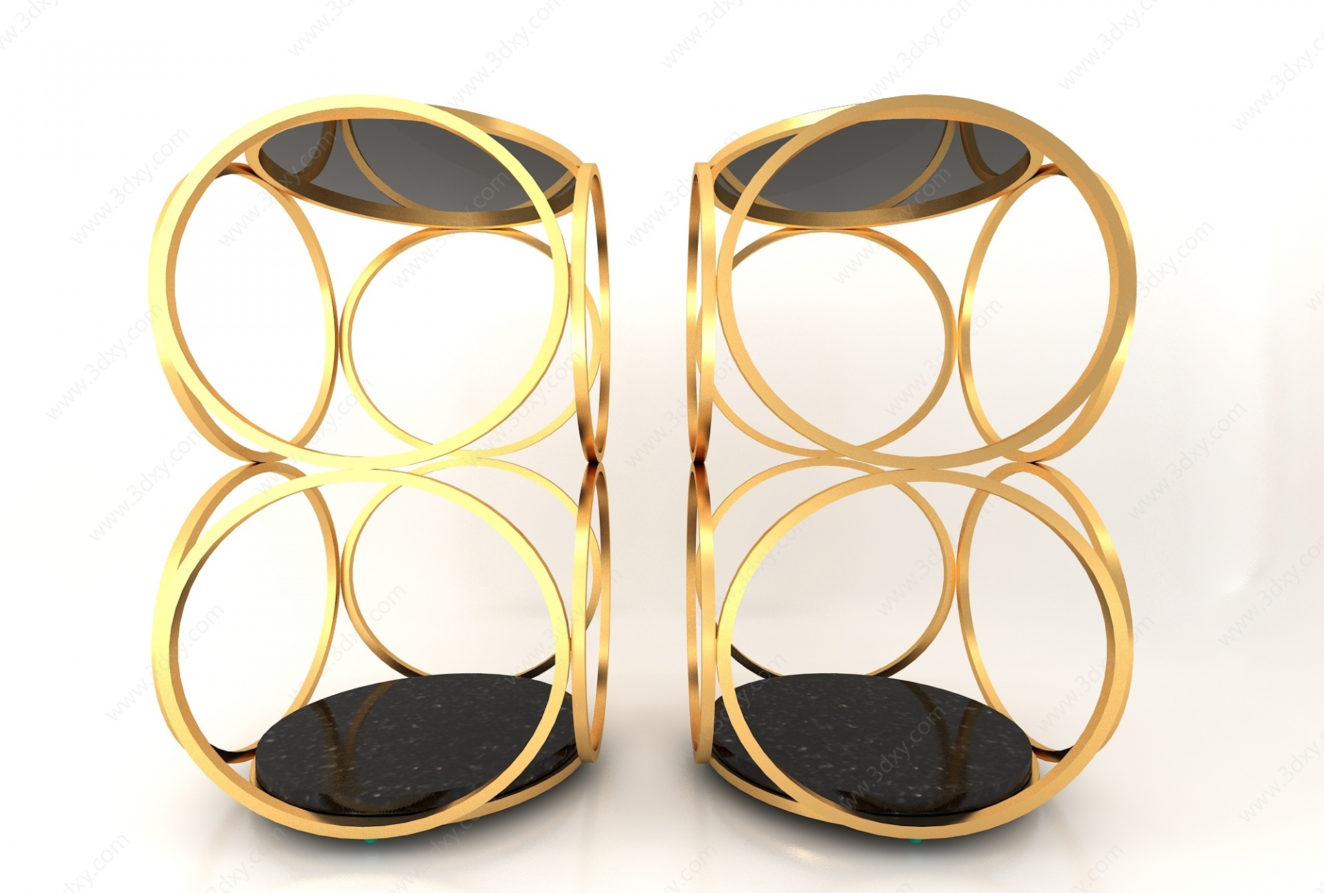 现代风格金色椅子3D模型