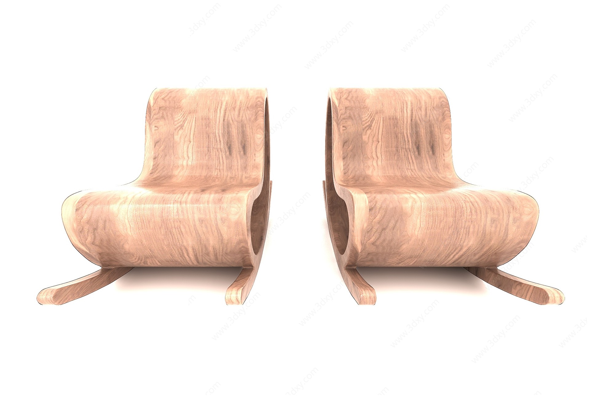 现代风格木头椅子3D模型