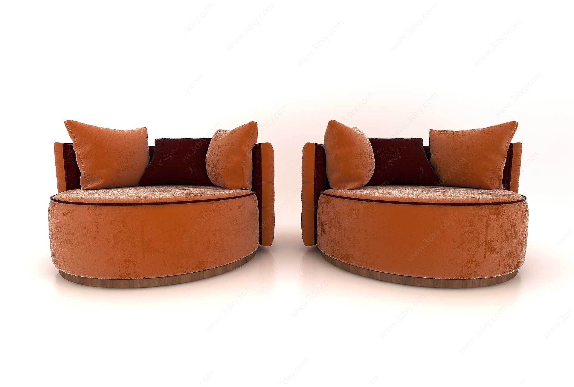 现代风格圆形小沙发3D模型