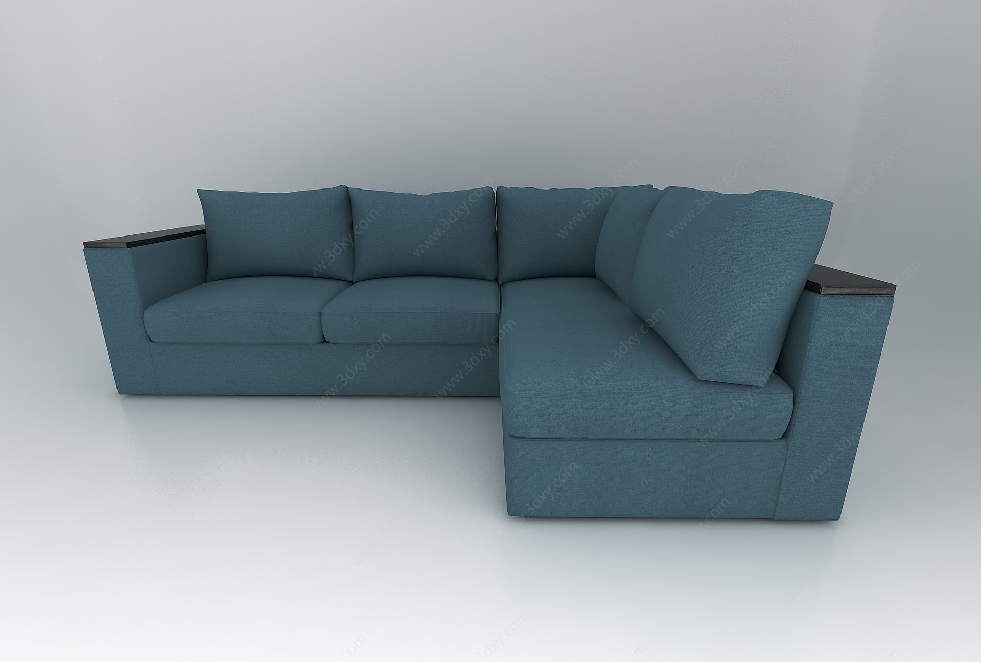 现代布艺多人转角沙发3D模型