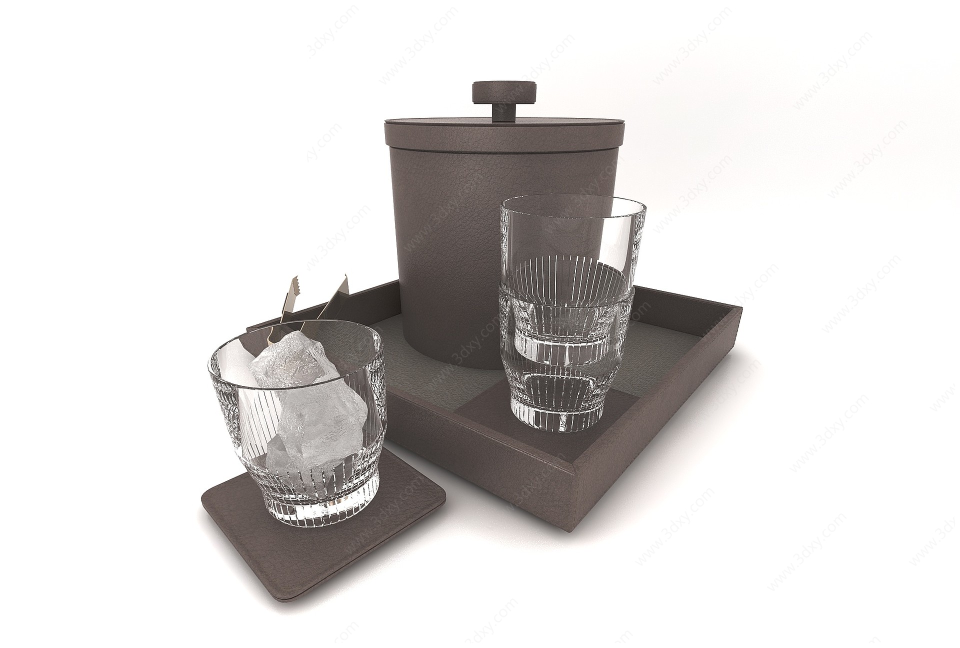 现代风格玻璃杯3D模型