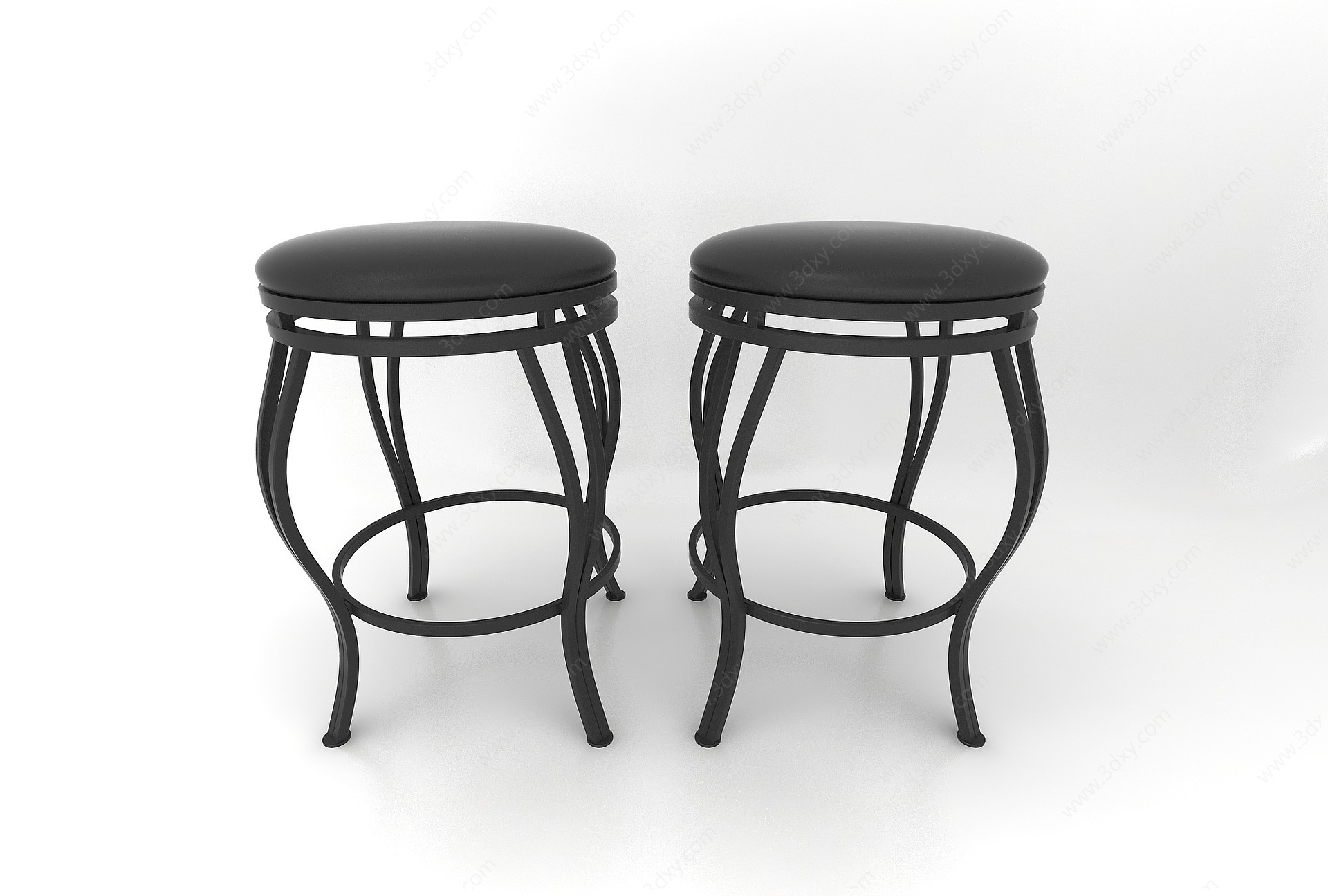 黑色圆形椅子3D模型