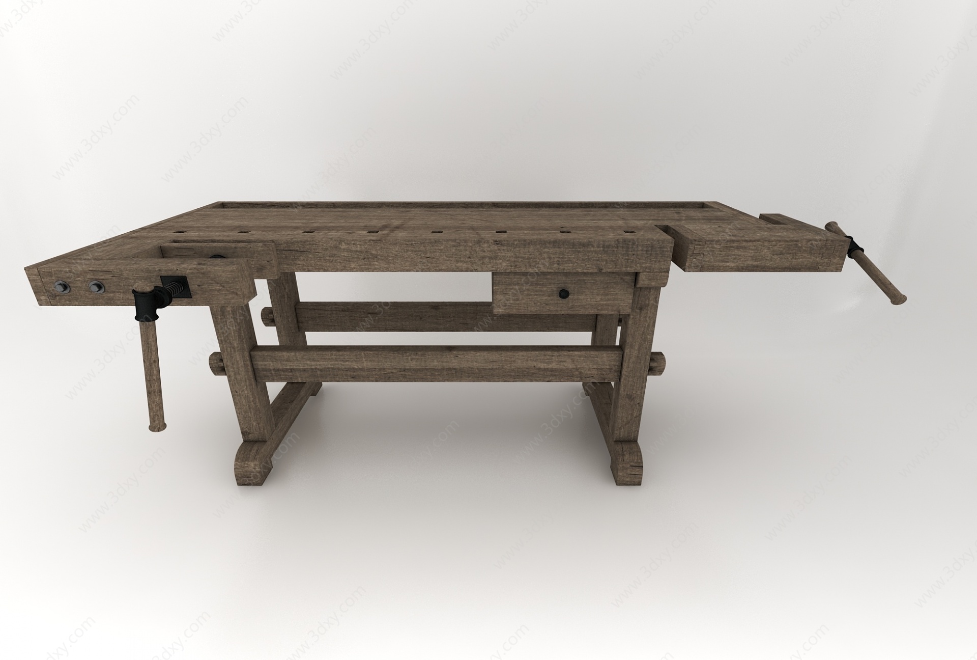 现代风格木头餐桌3D模型