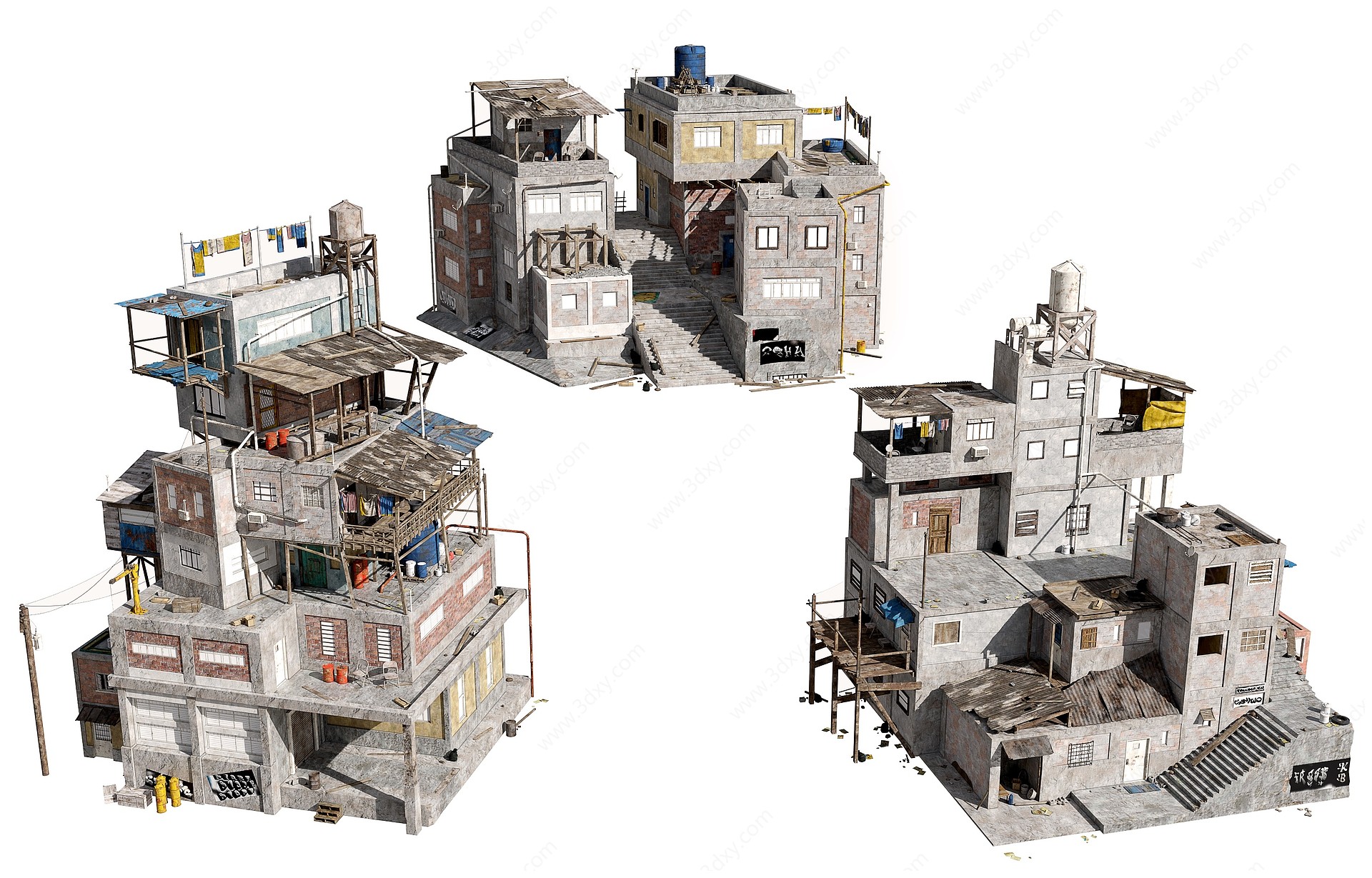 现代贫民窟住宅楼房城中村3D模型