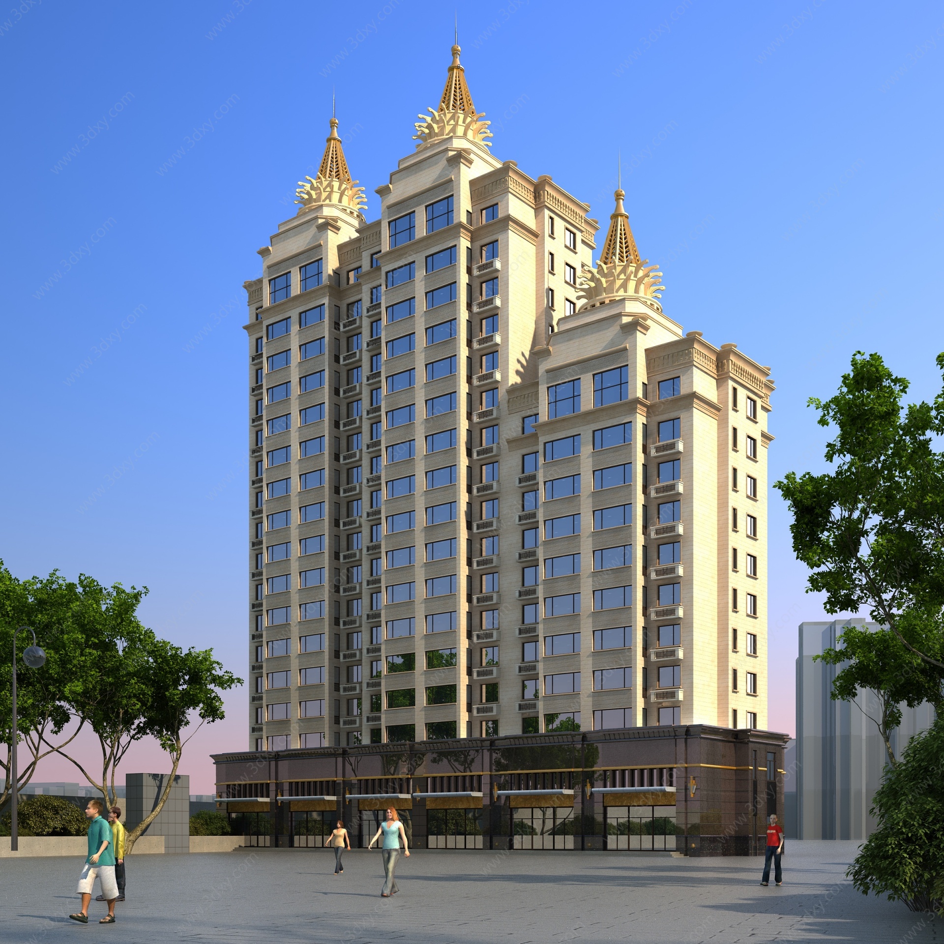 欧式住宅楼酒店公寓3D模型