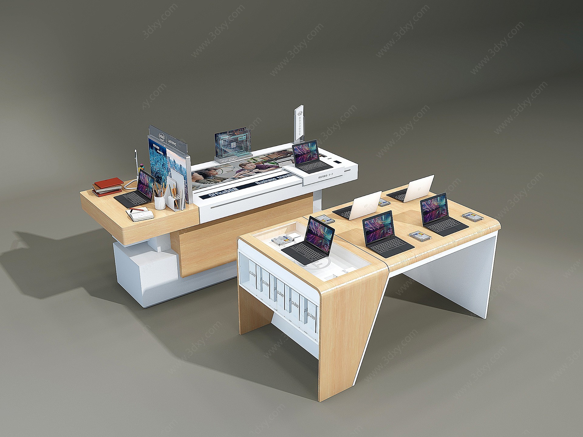 现代货柜展示台3D模型
