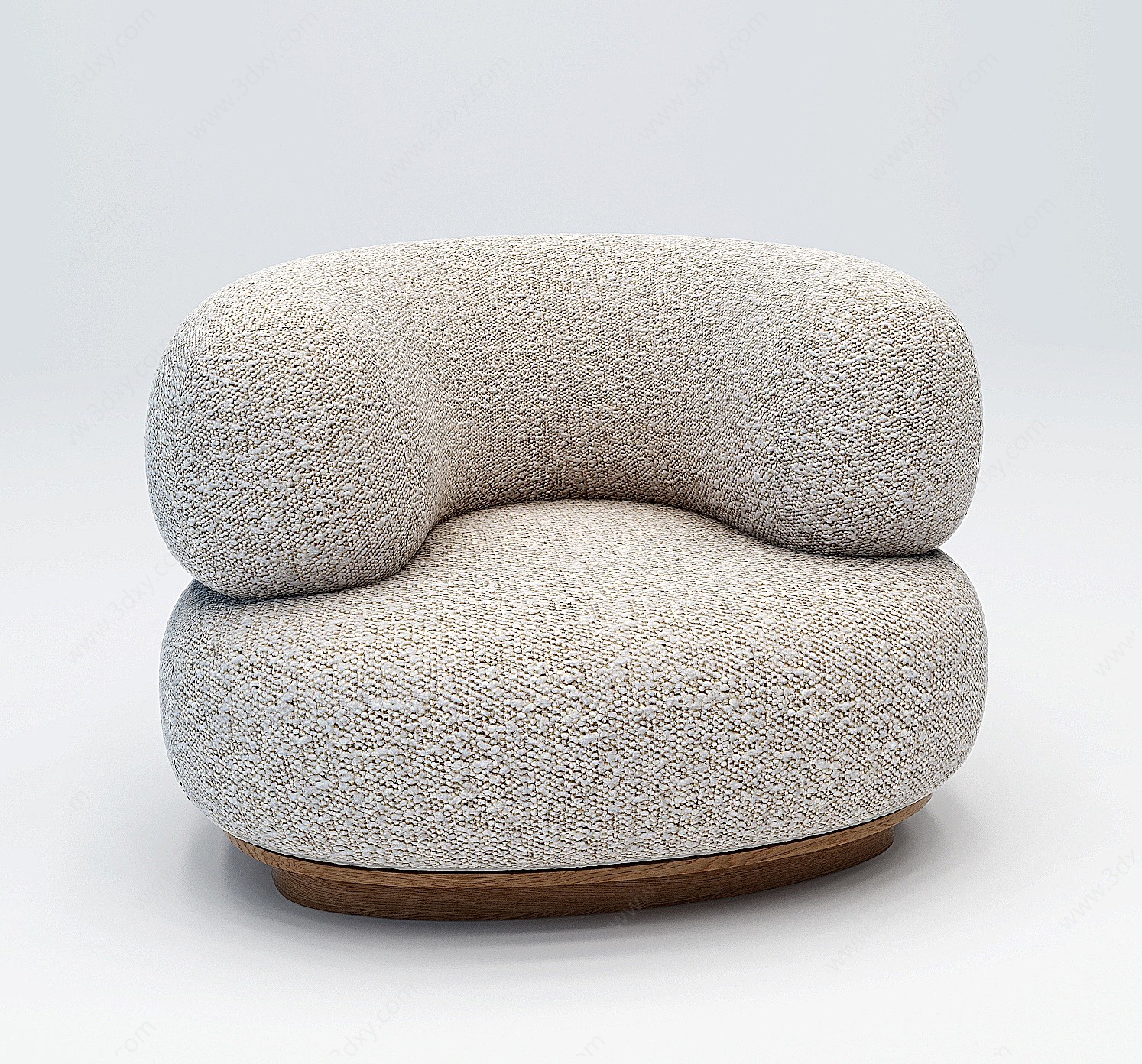 现代绒布单人异形沙发3D模型
