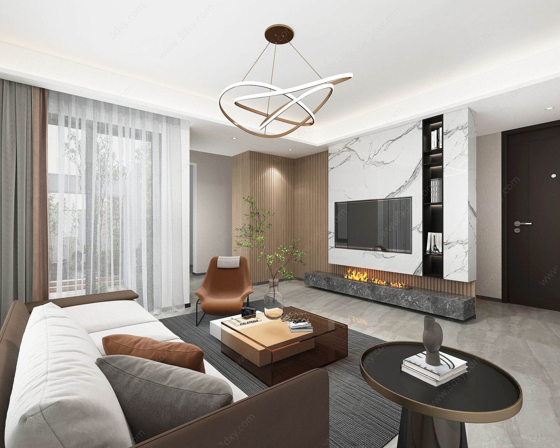 现代轻奢客厅沙发3D模型