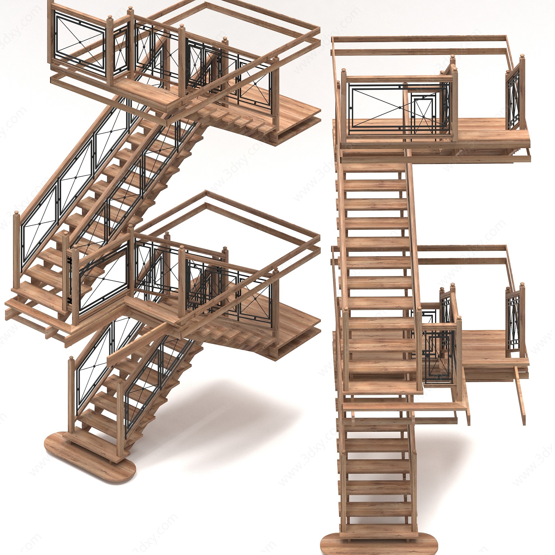 现代旋转木楼梯3D模型