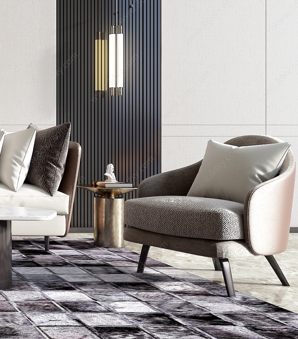 现代沙发组合沙发椅子3D模型