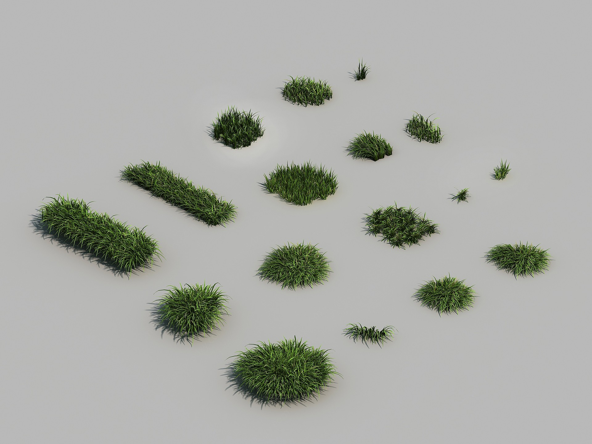 现代草草坪青草青苔植物3D模型