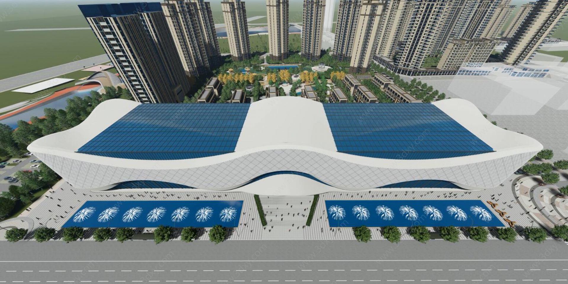 现代大型会展中心3D模型