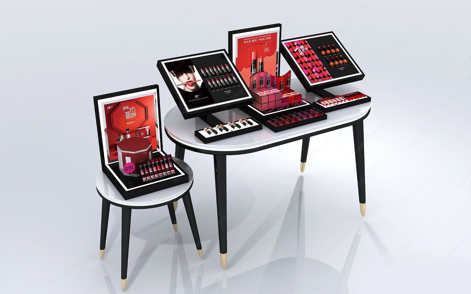 现代化妆品展示桌3D模型