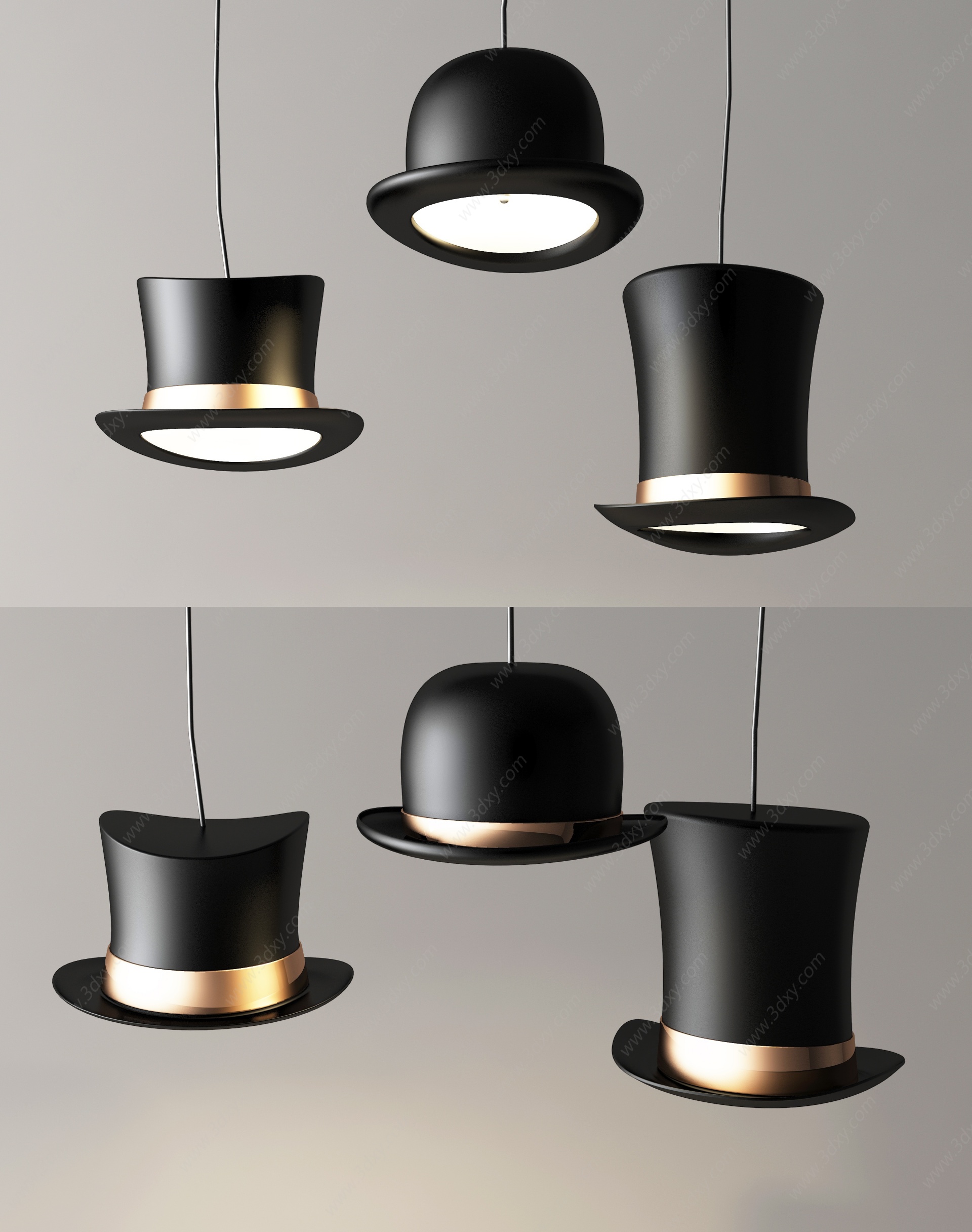 现代吊灯魔术帽吊灯3D模型