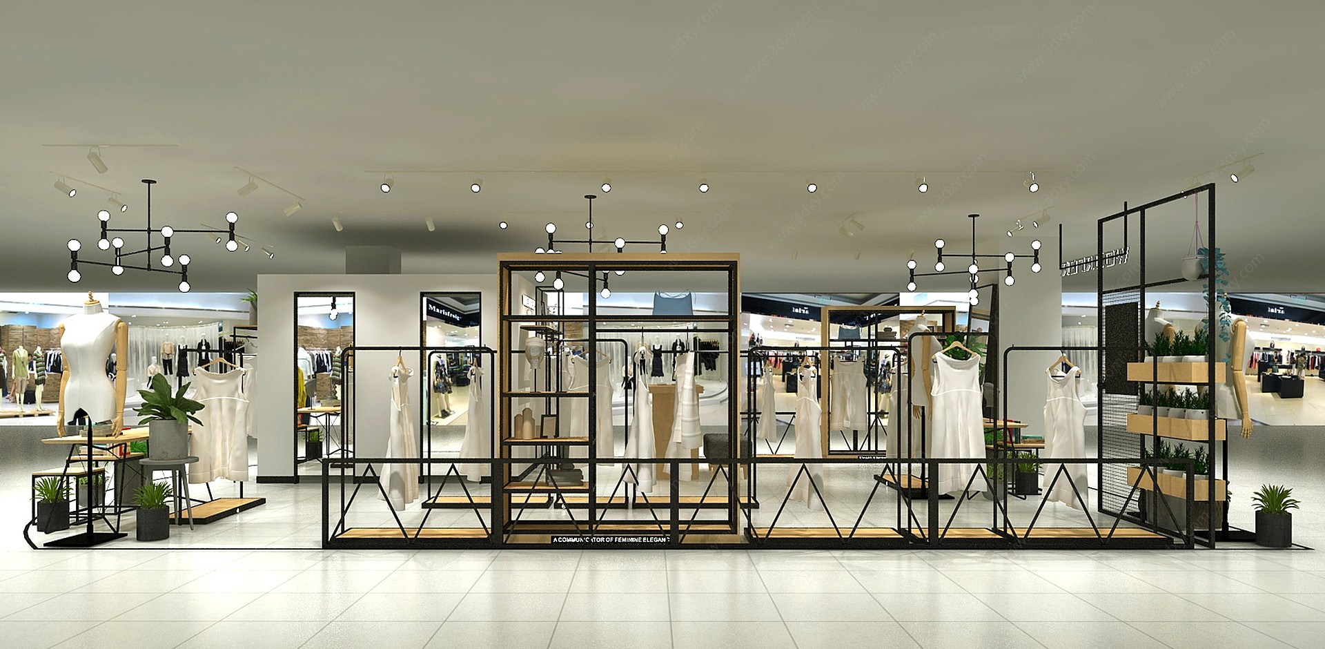 现代商场服装店3D模型
