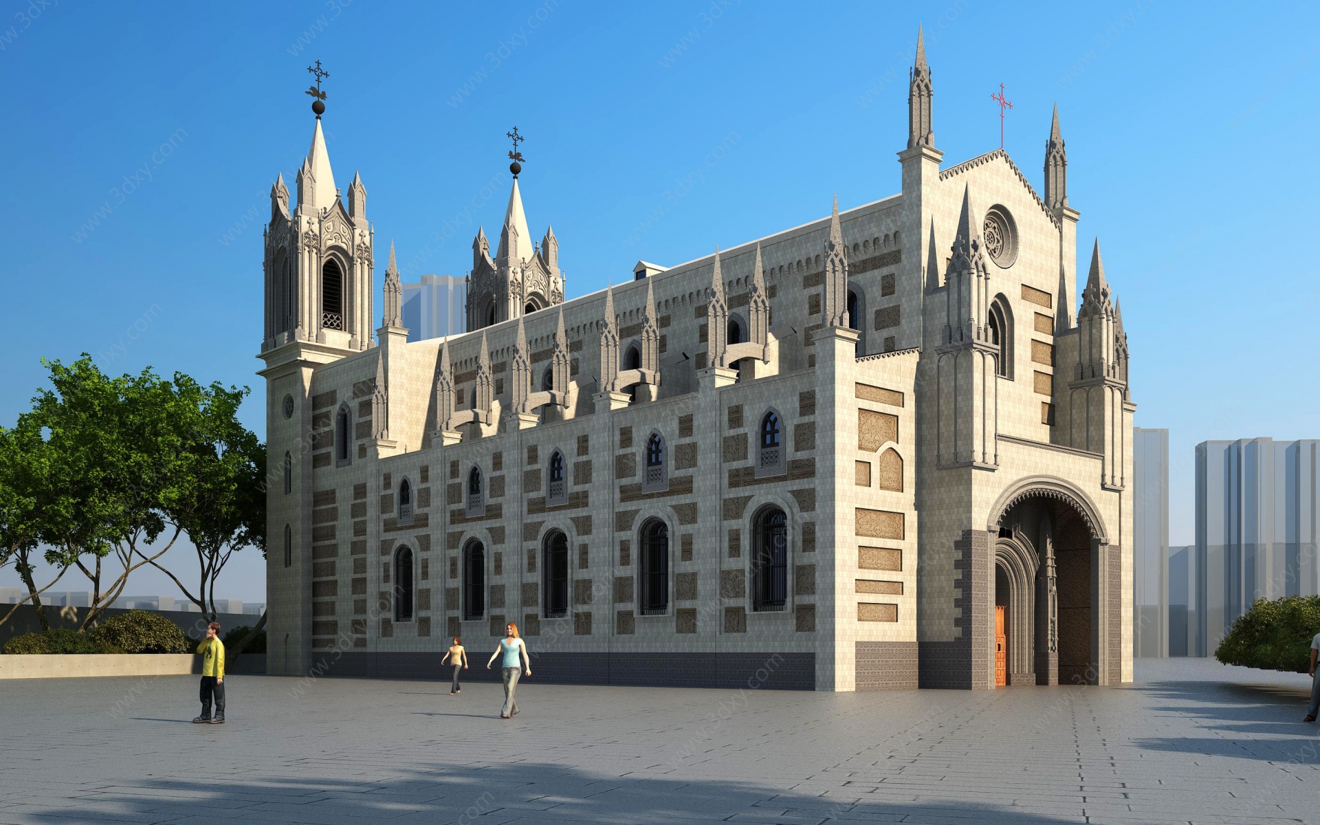欧式教堂3D模型