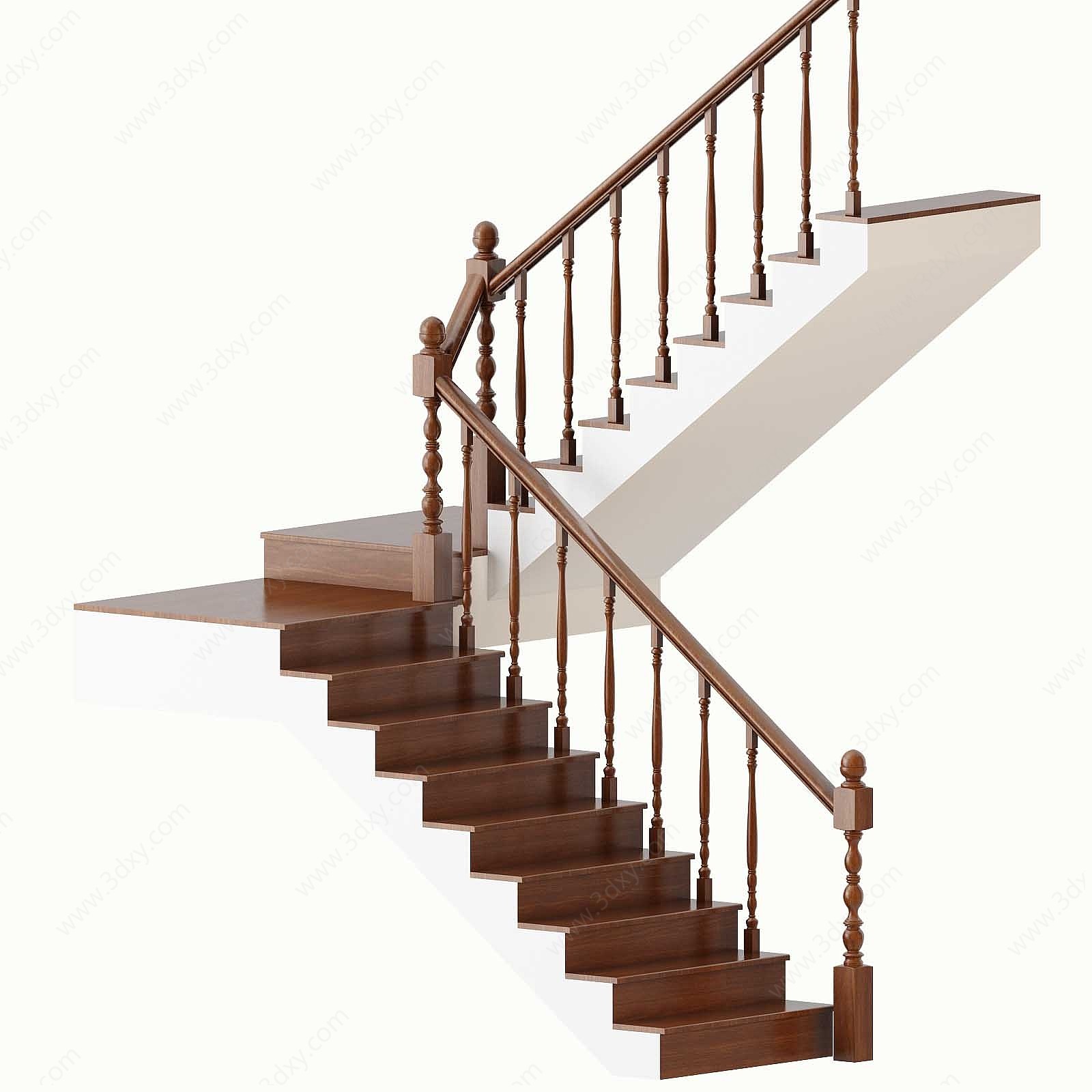 新中式楼梯栏杆3D模型