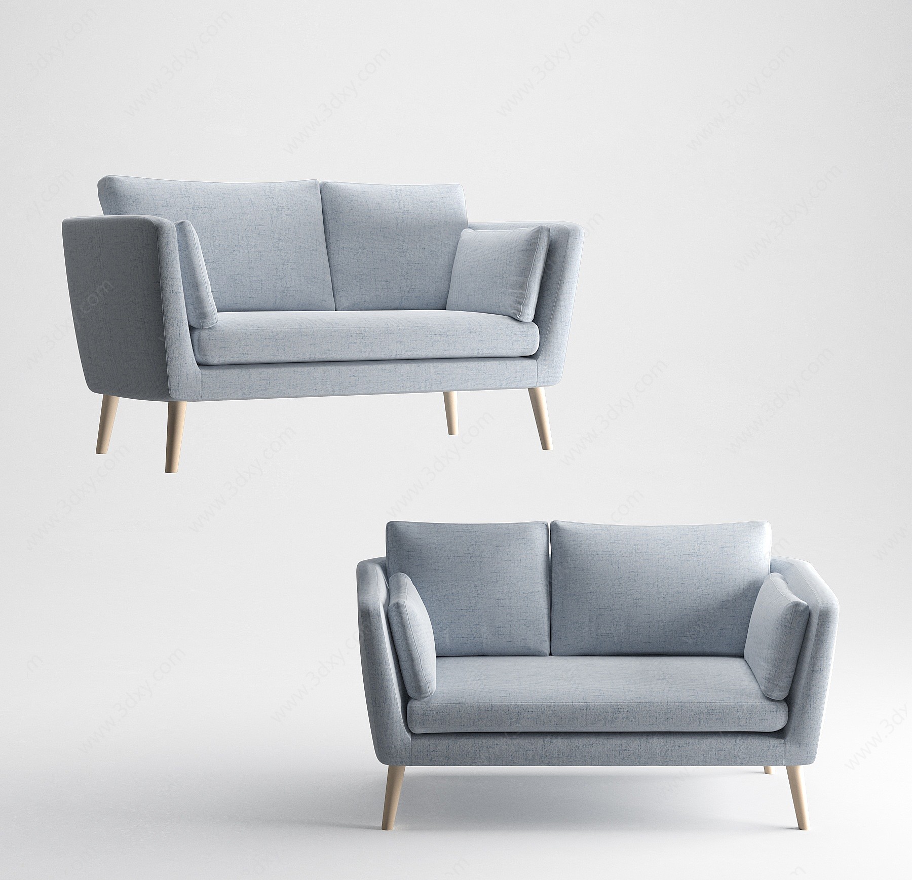 北欧双人沙发3D模型