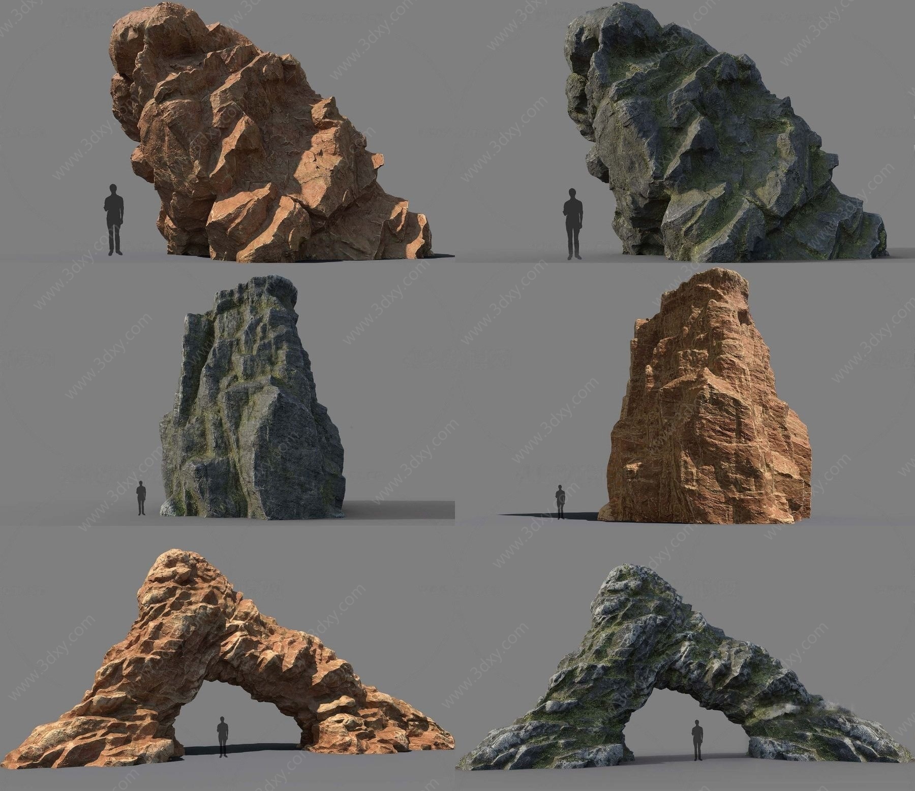 自然风石头3D模型