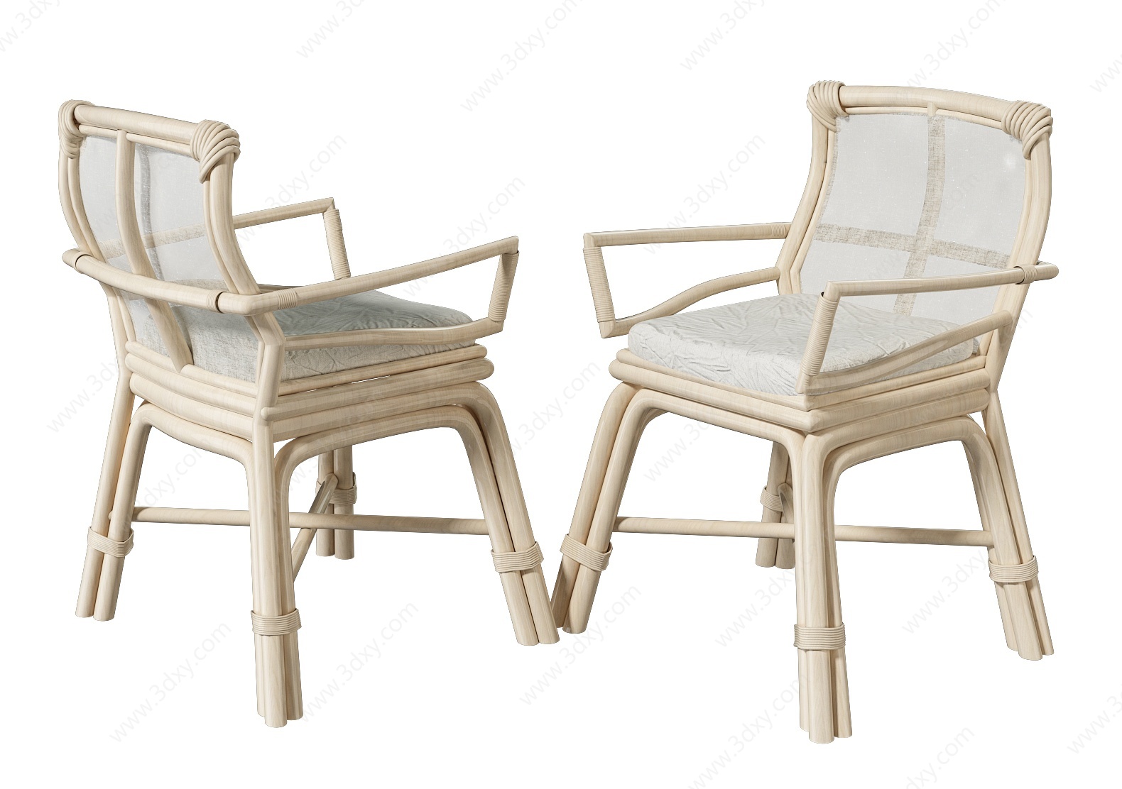 现代藤编椅3D模型