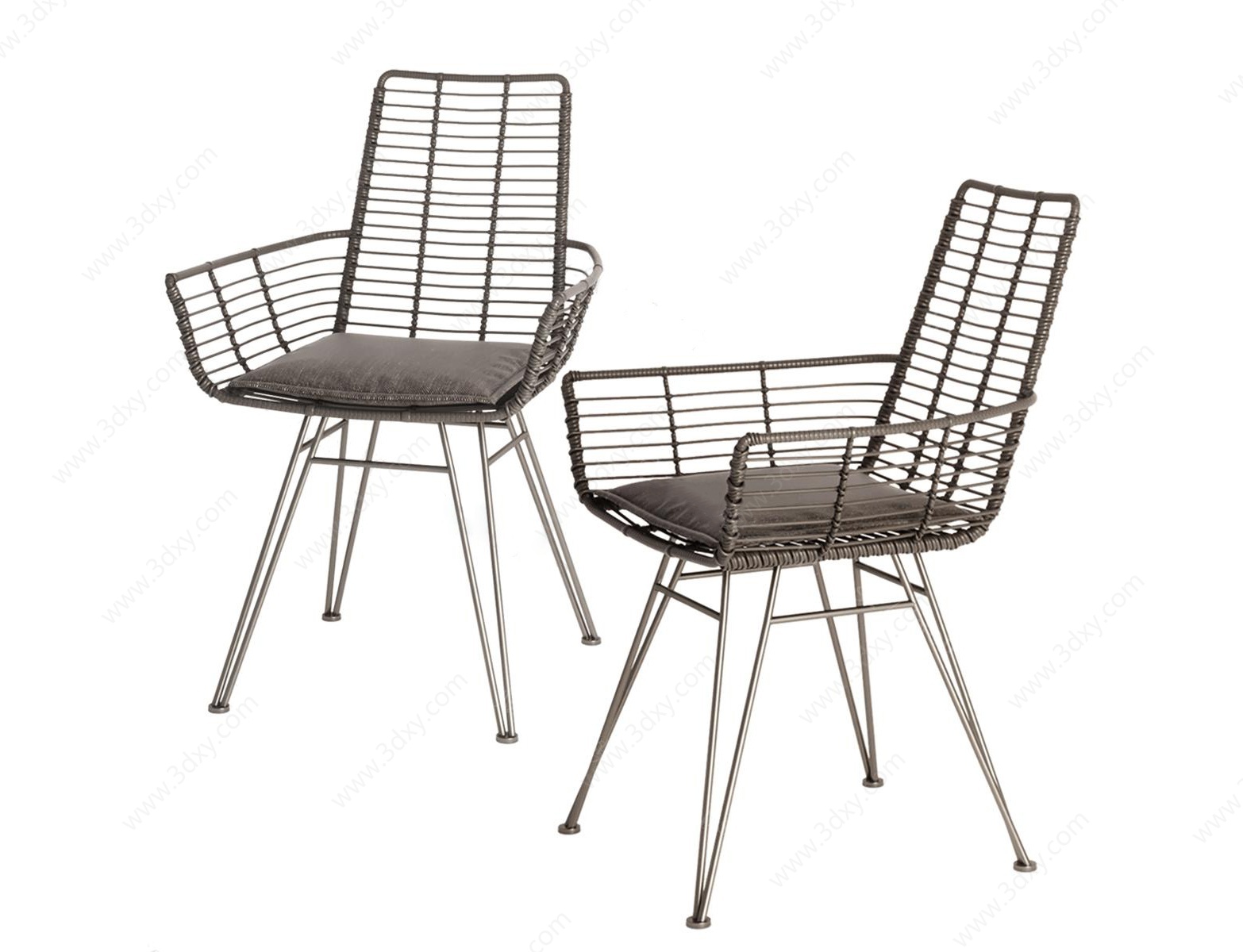 现代铁艺单椅3D模型