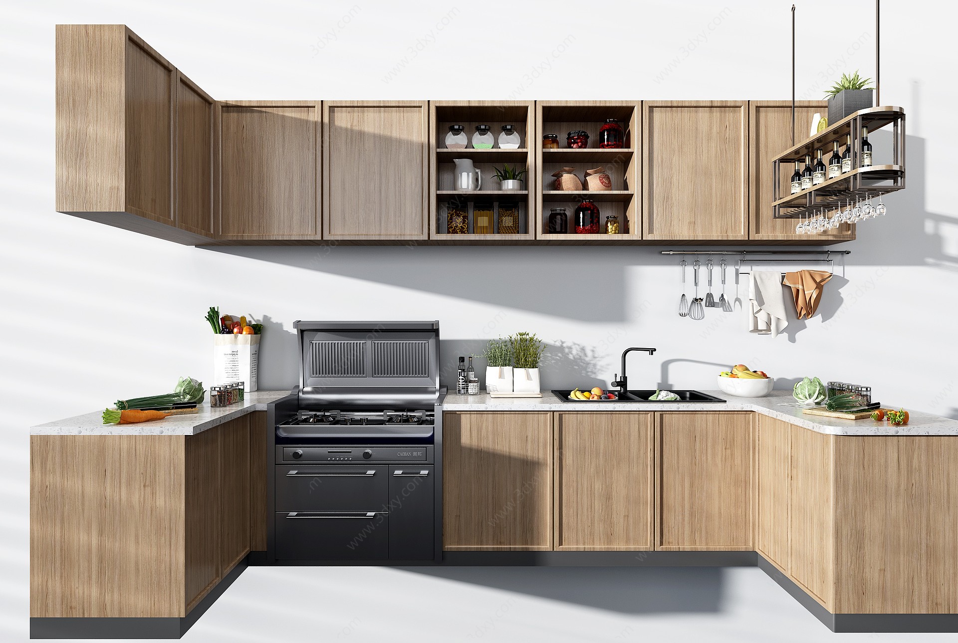现代厨房厨柜3D模型