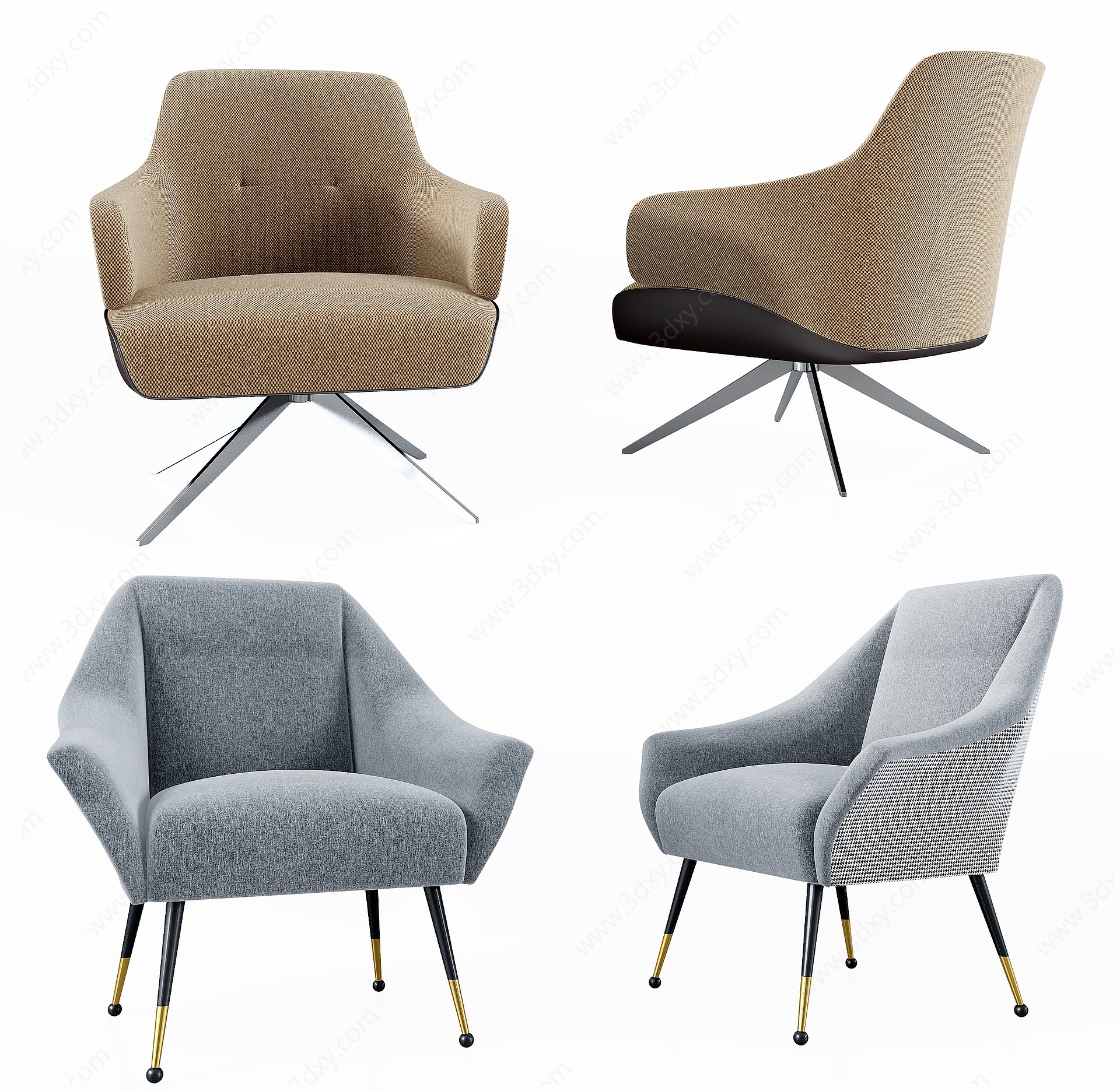 现代单椅,椅子,单人休闲椅3D模型