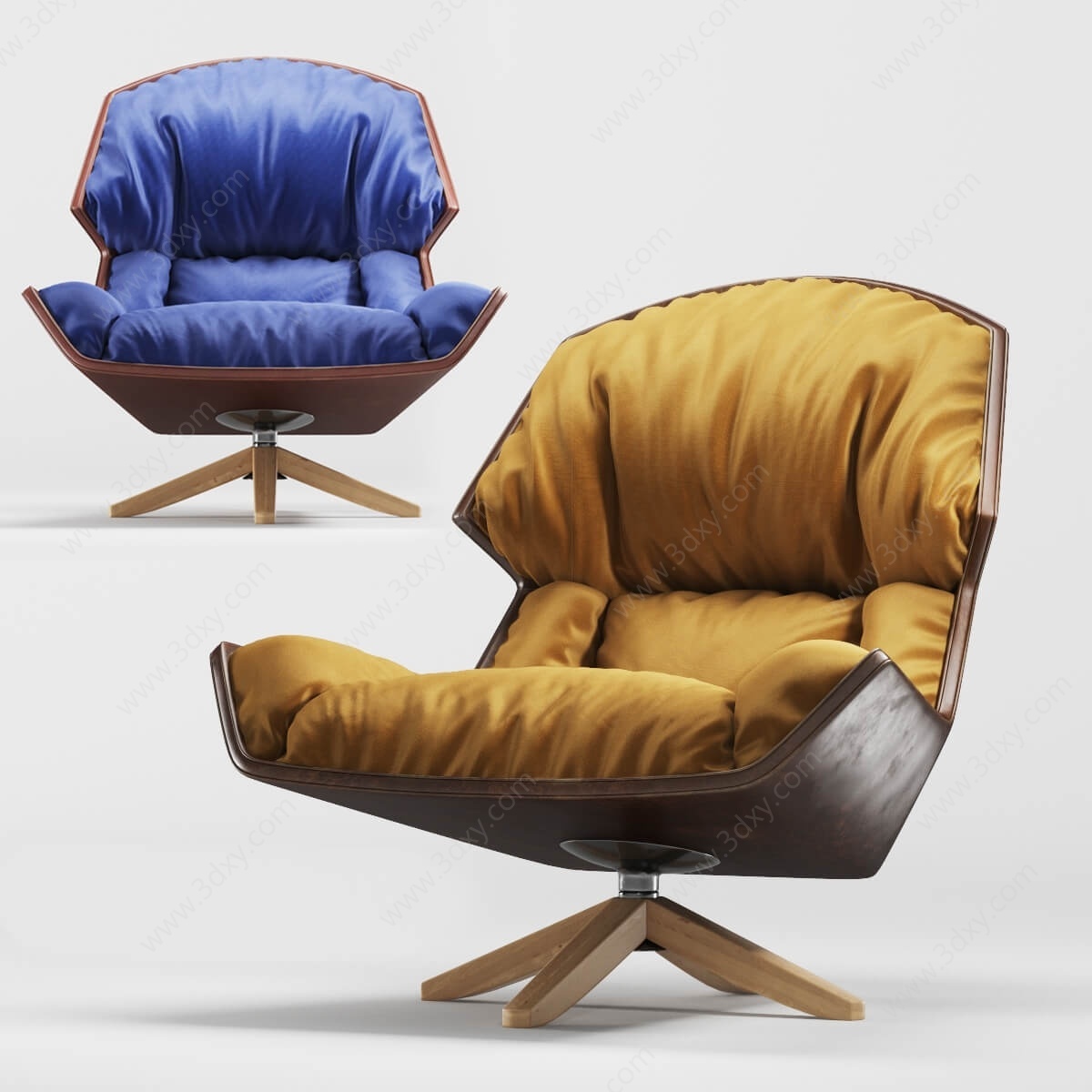 现代单椅休闲椅办公椅3D模型
