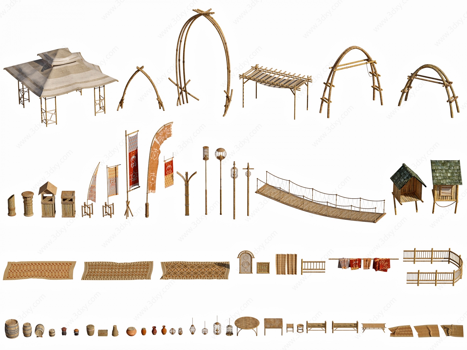 北欧古代农具生活用品3D模型