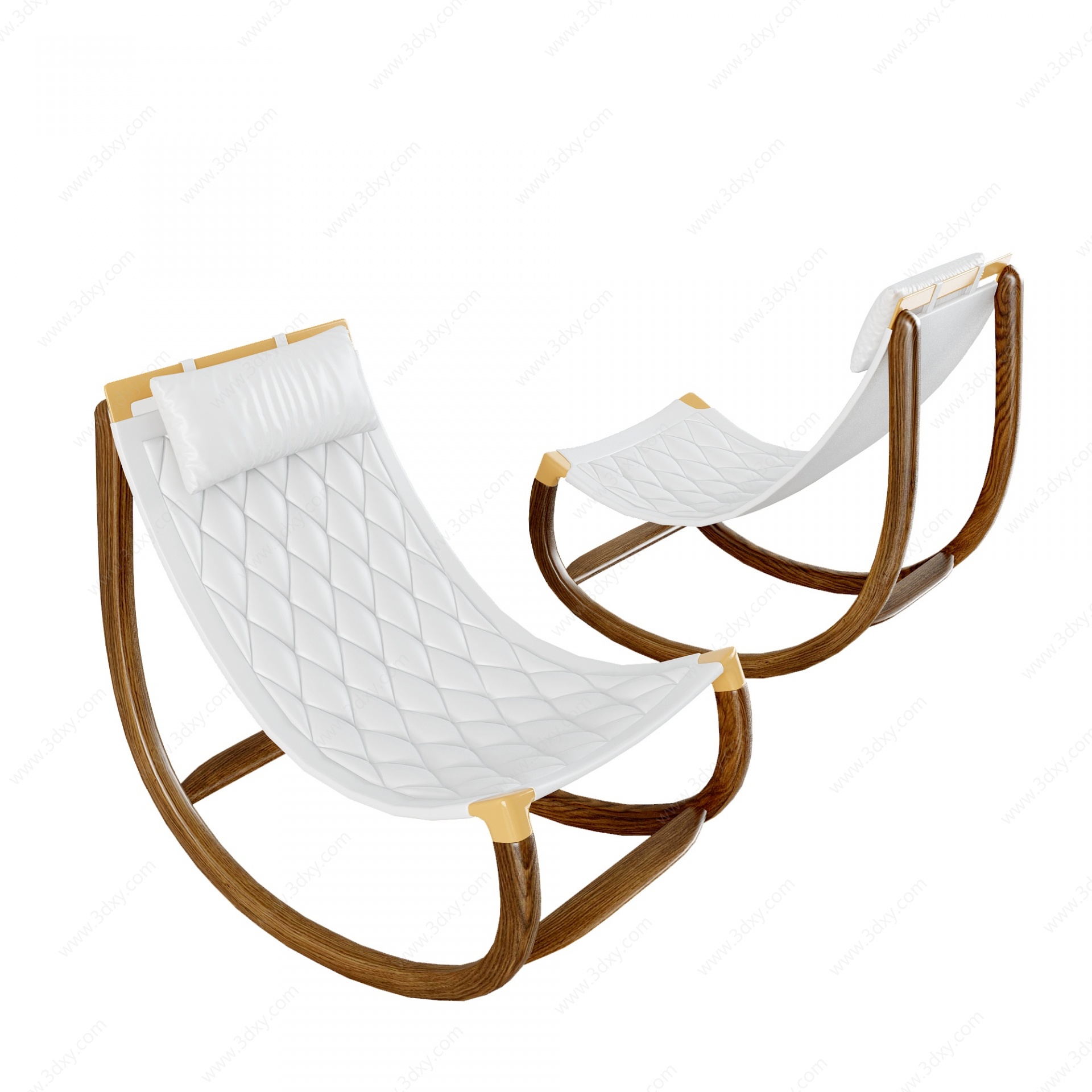 现代户外休闲躺椅摇椅3D模型