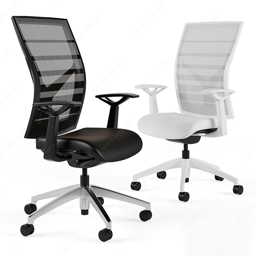 现代员工办公椅3D模型