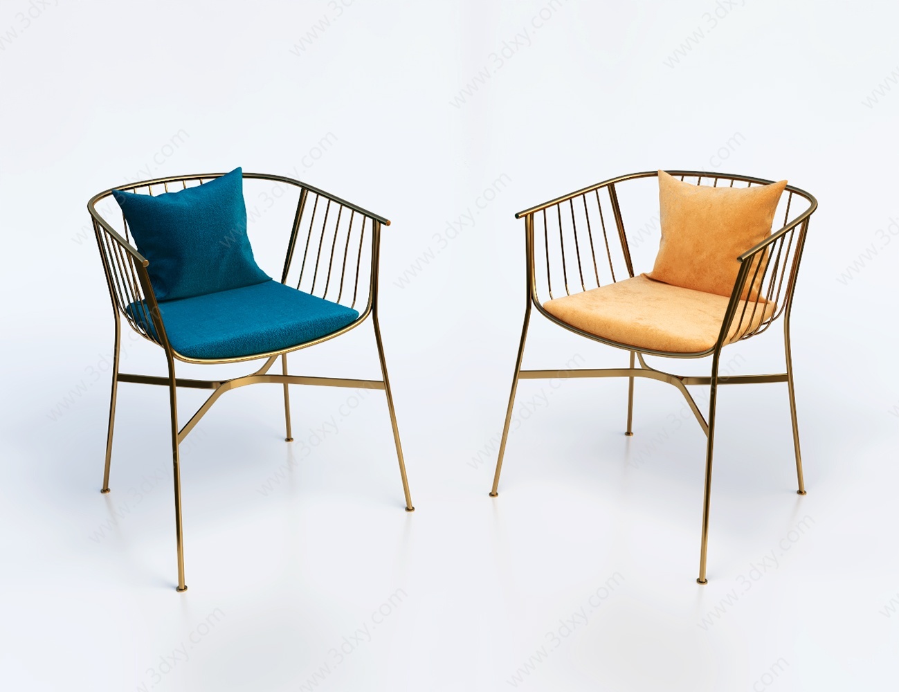 现代轻奢单椅3D模型