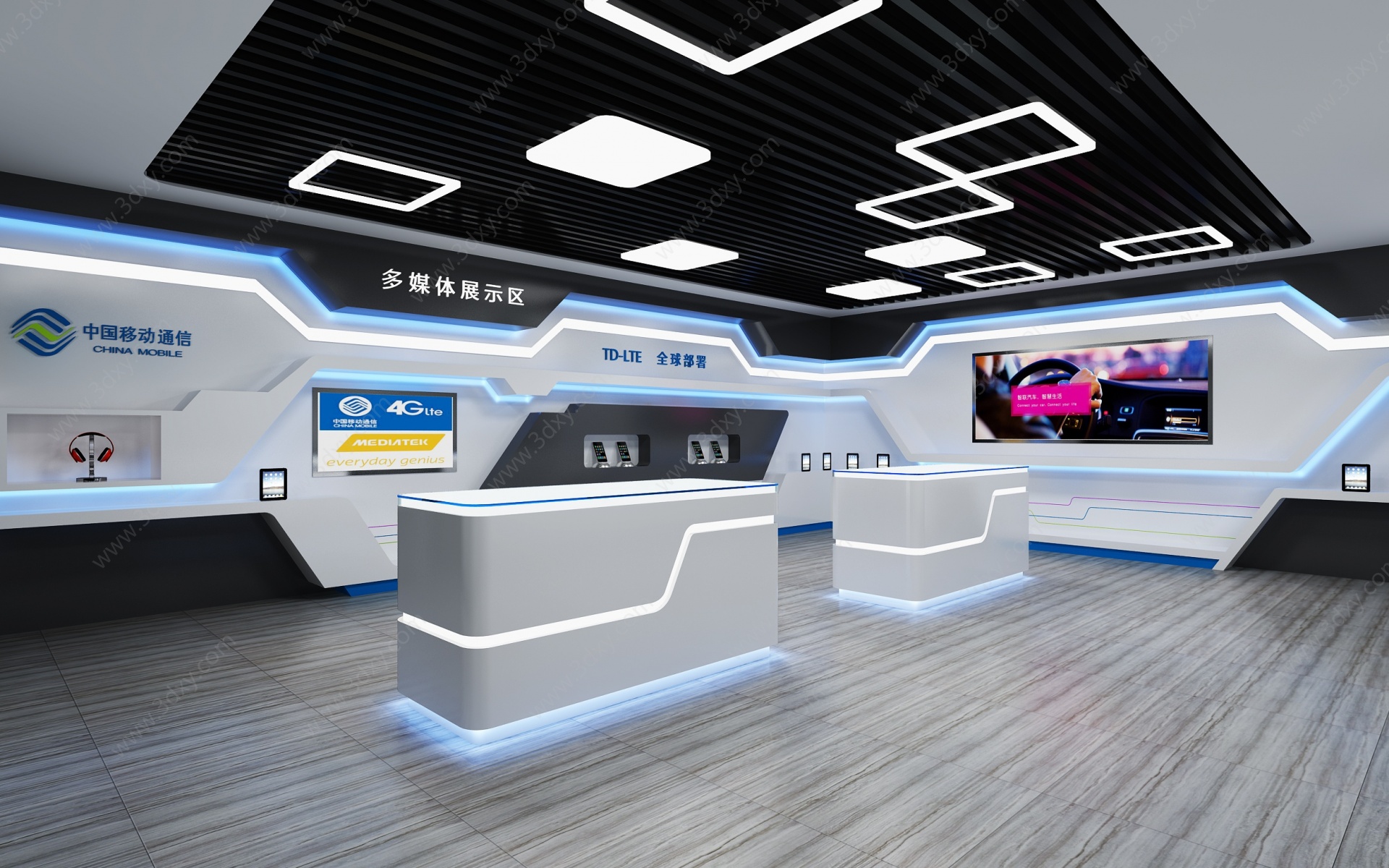 现代企业文化展厅3D模型