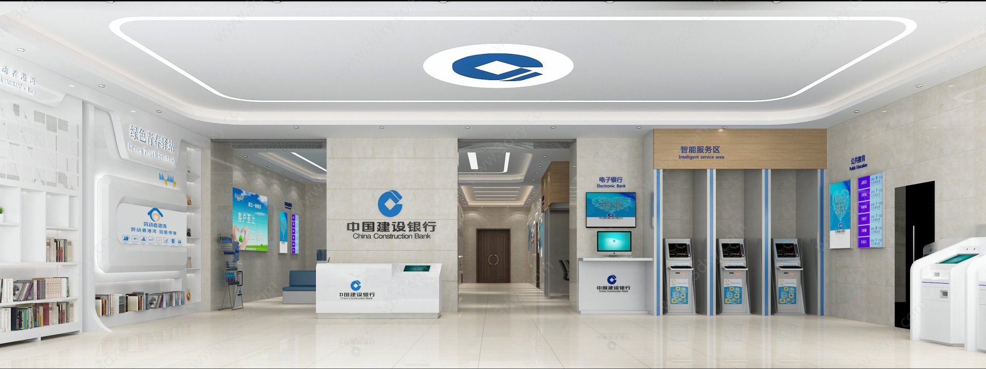 中国建设银行大厅3D模型
