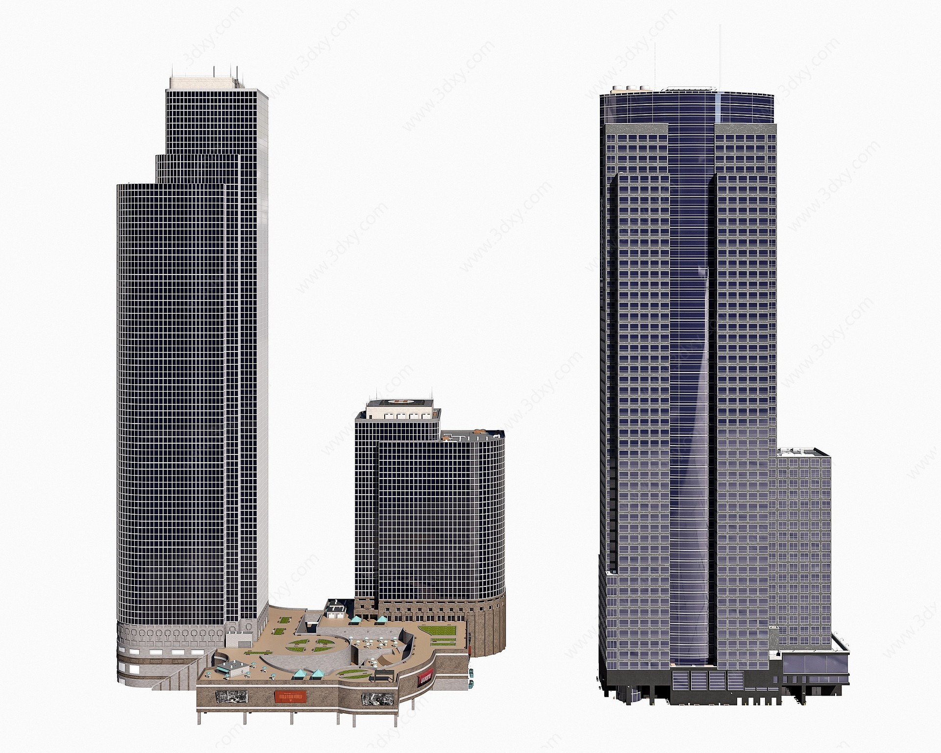 现代美国城市建筑楼房3D模型