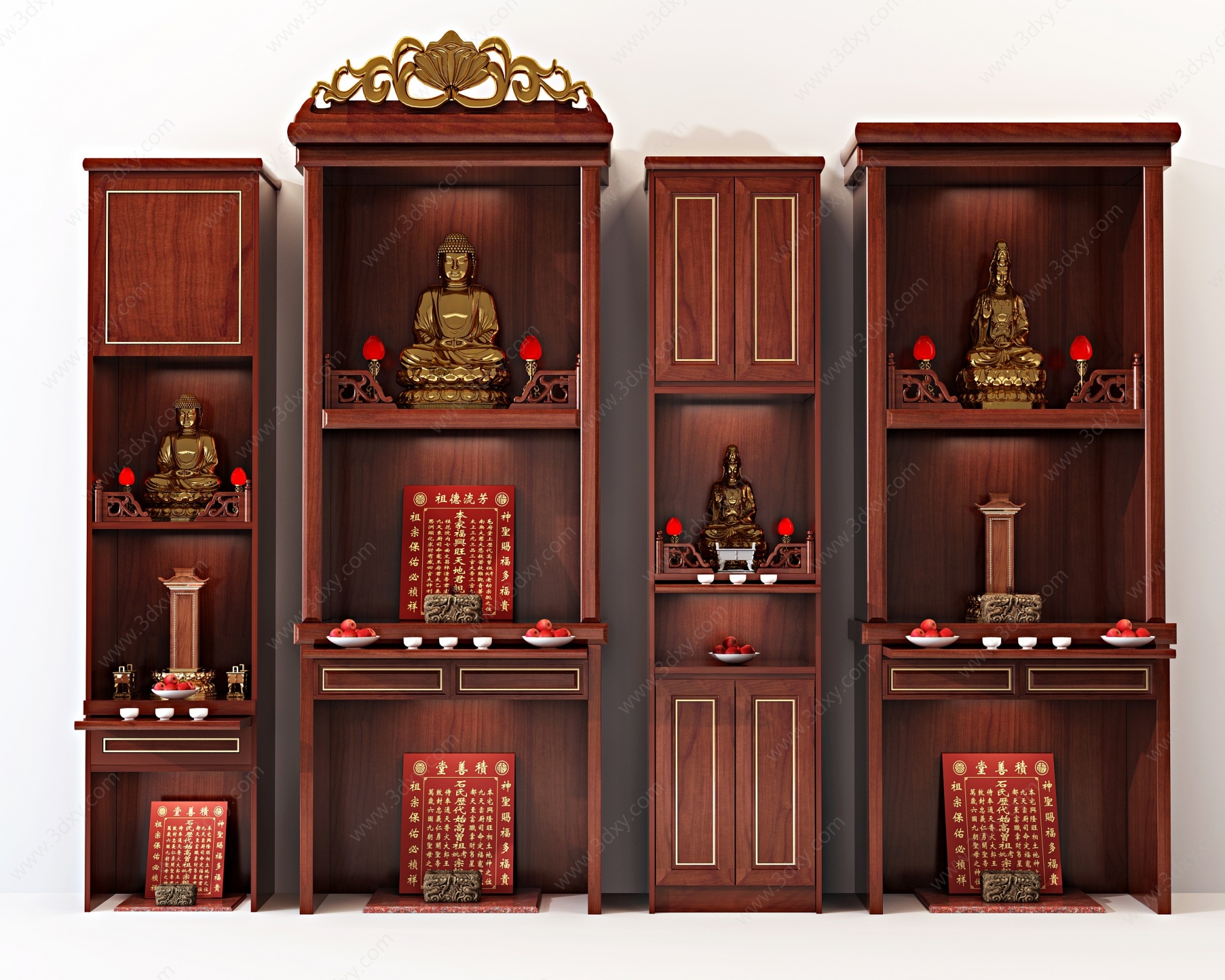 中式实木佛龛,神龛,神台柜3D模型