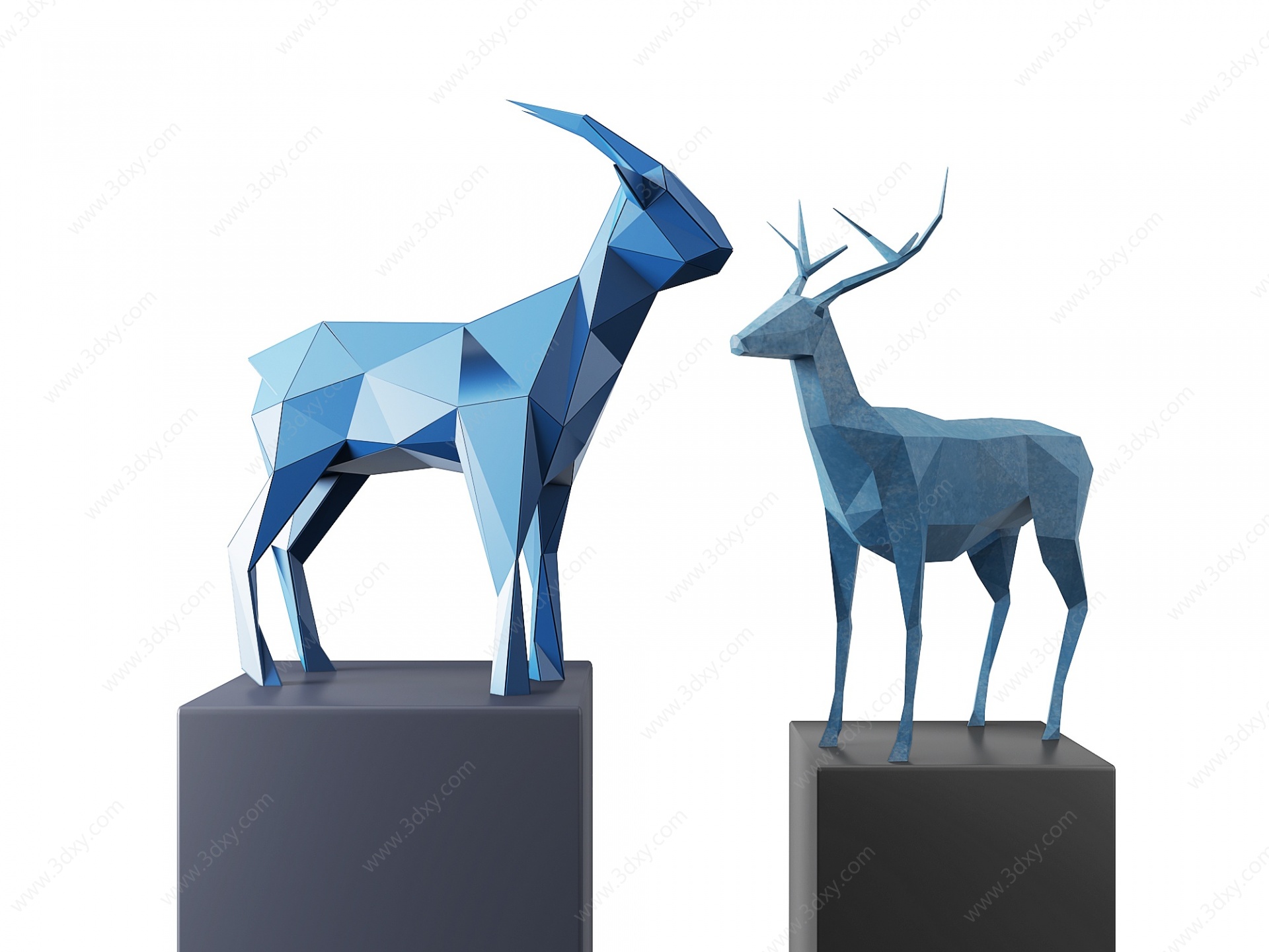 现代动物雕塑装饰摆件鹿3D模型