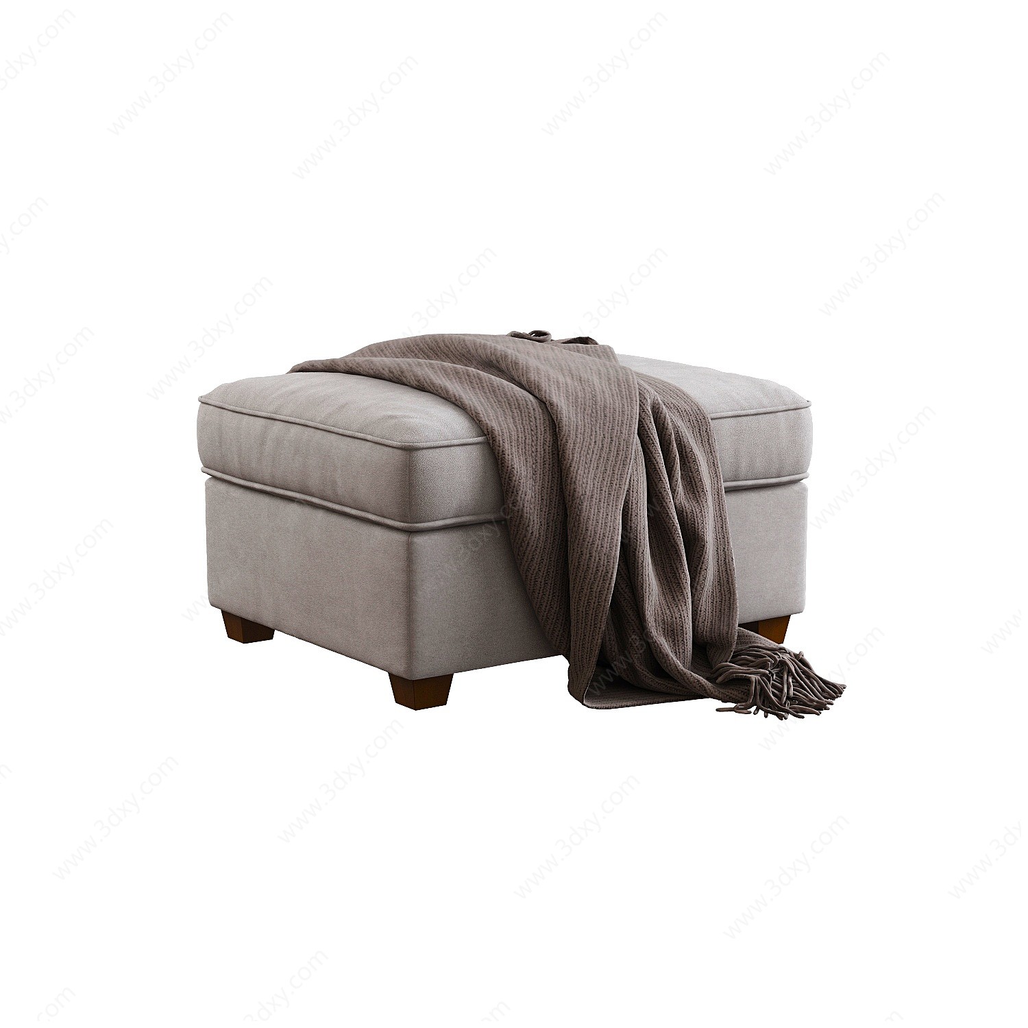 现代沙发椅椅凳尾凳毯子3D模型