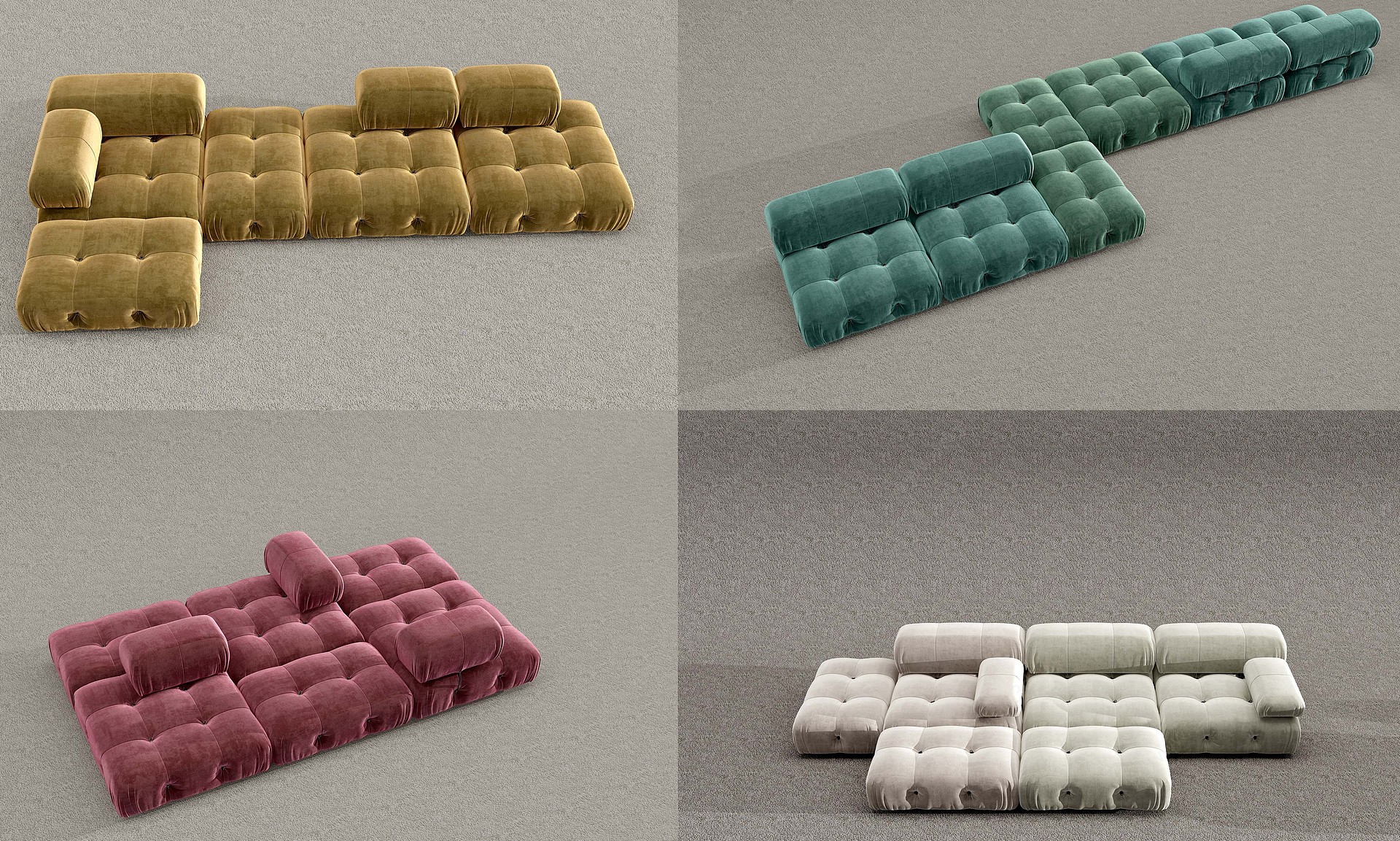 现代布艺异形沙发3D模型