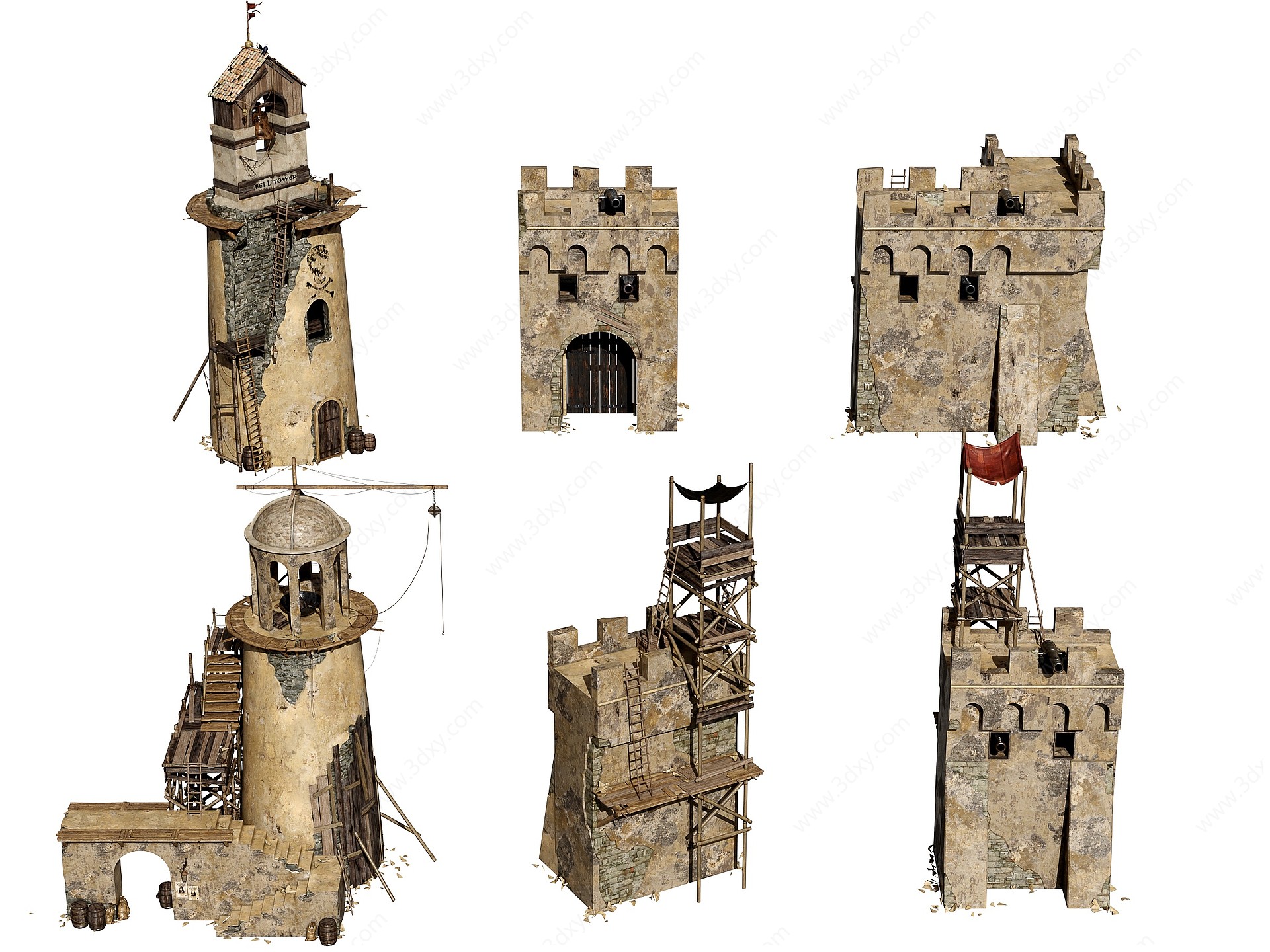 古代城墙塔楼3D模型