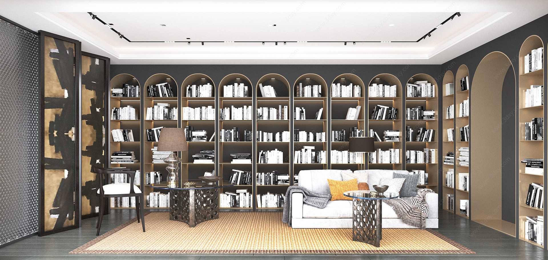 后现代书房3D模型
