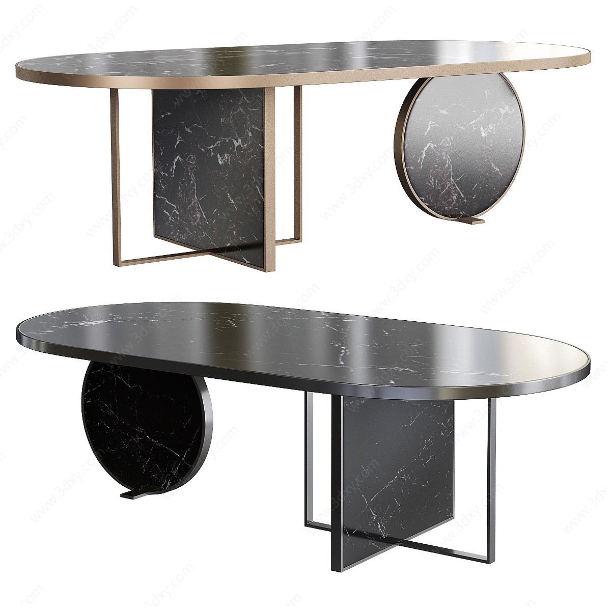 现代大理石餐桌3D模型