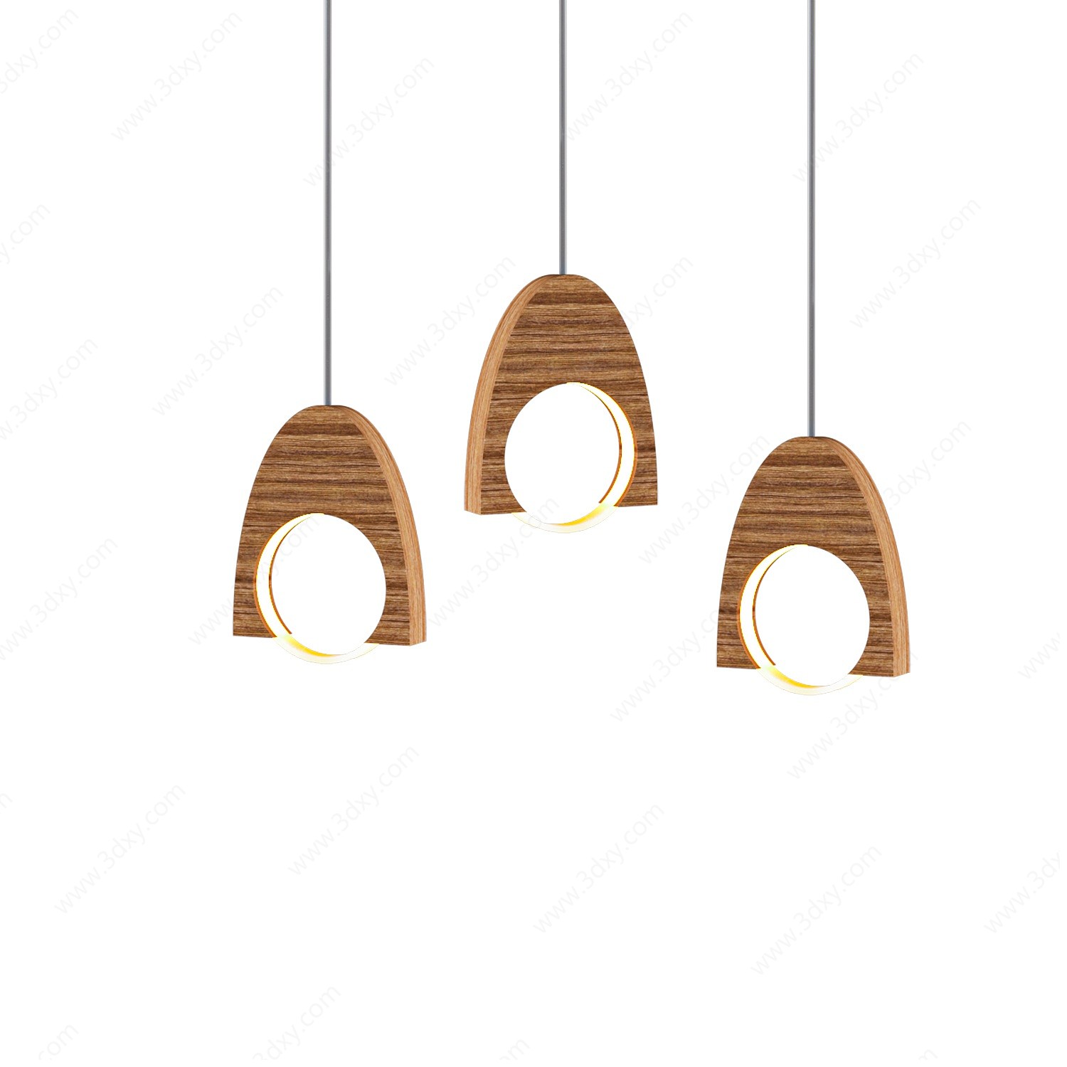 现代不规则木吊灯3D模型