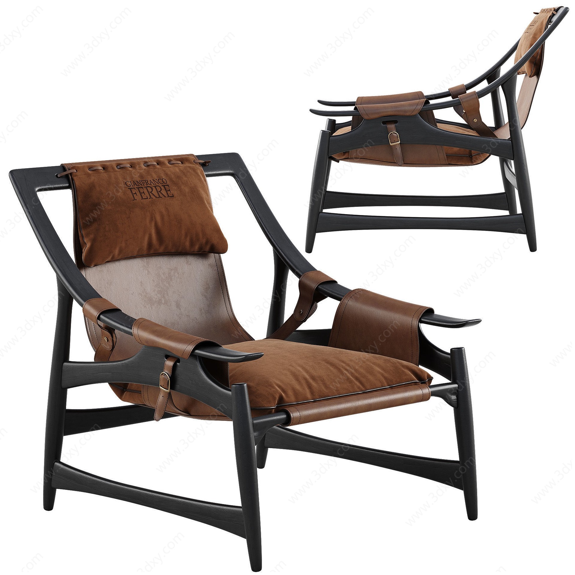 现代扶手休闲椅3D模型