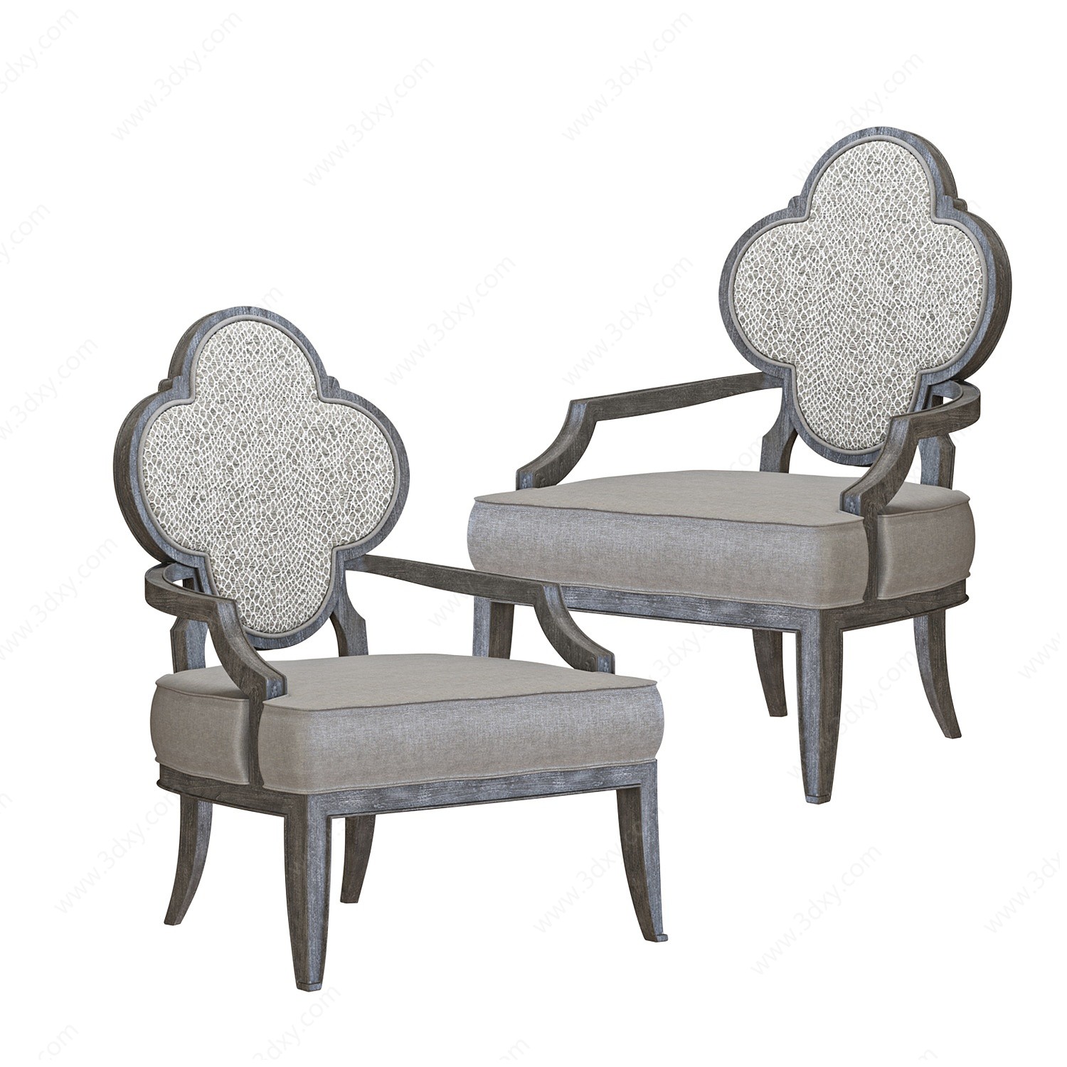 美式四叶花单椅3D模型
