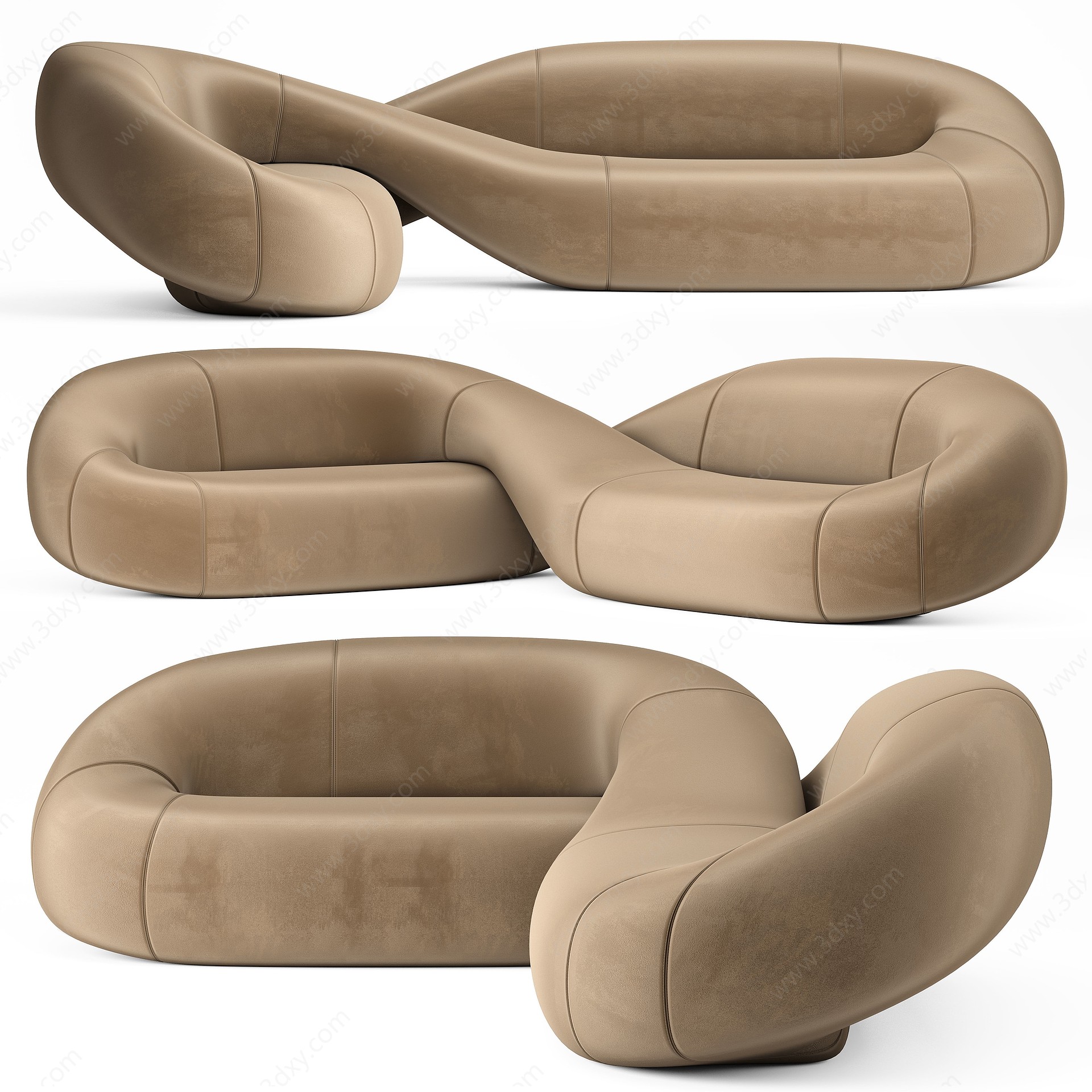 现代异形蛇形沙发3D模型