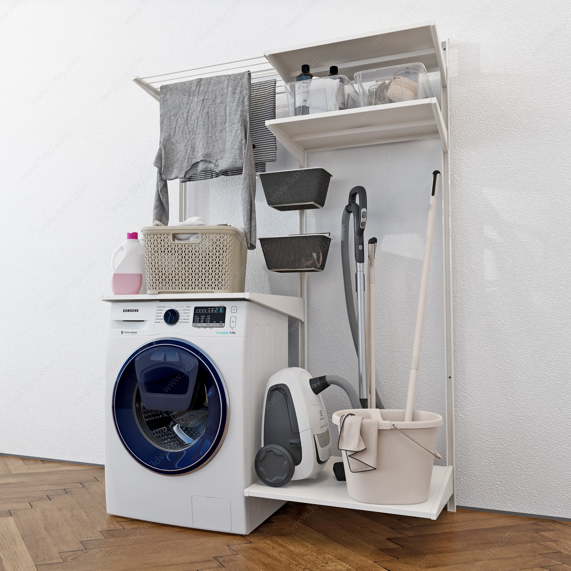 现代阳台洗衣机3D模型