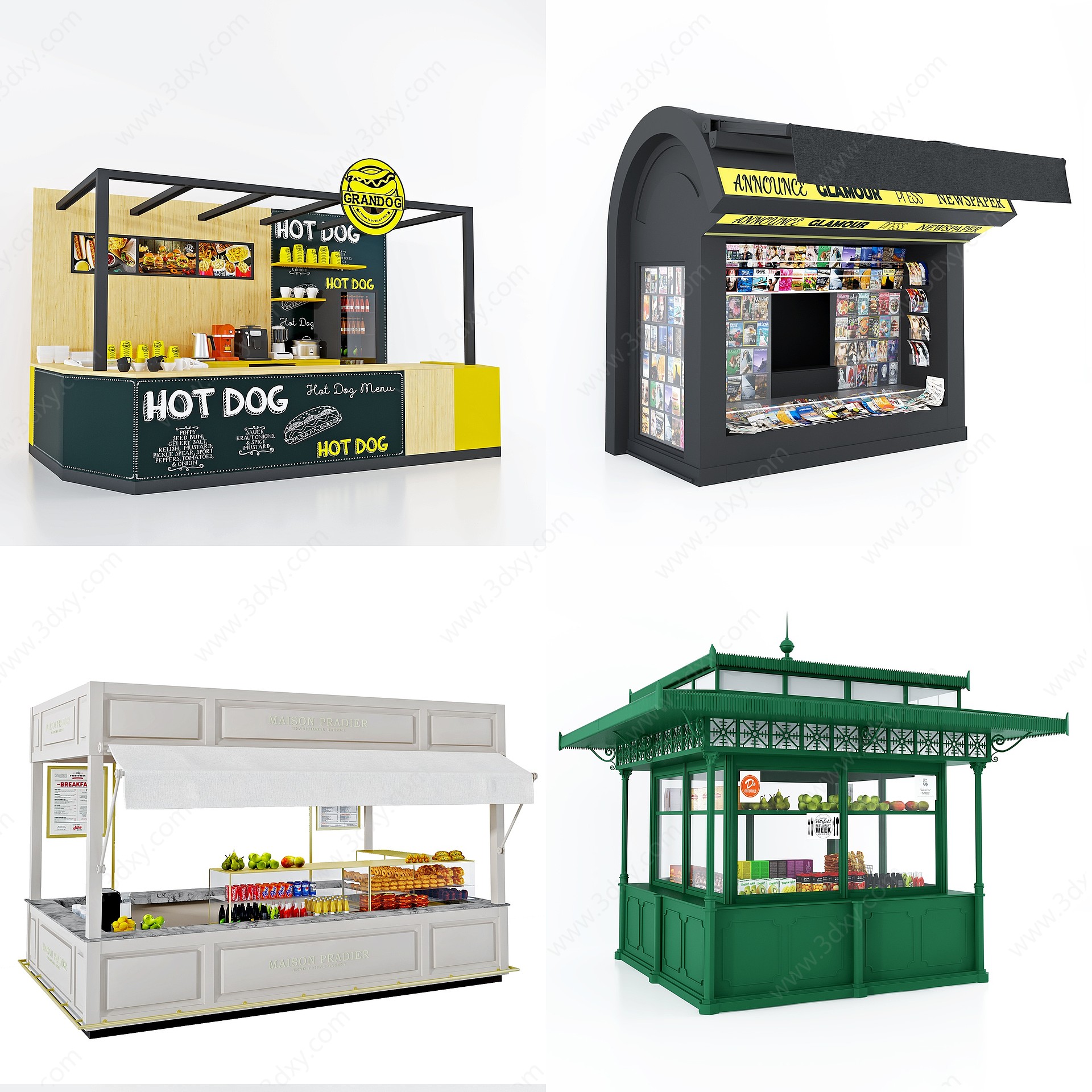现代售货亭3D模型