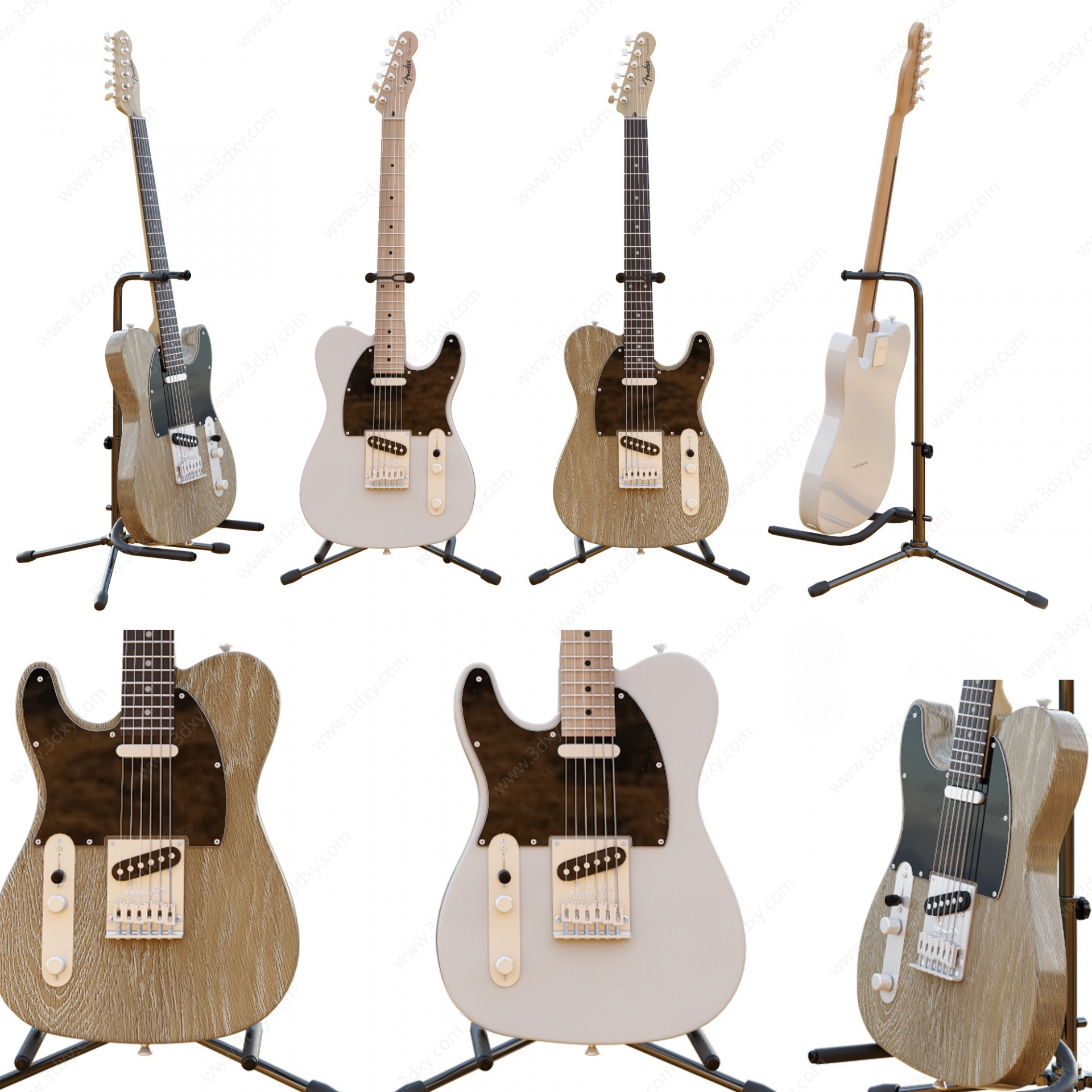 现代乐器吉他3D模型